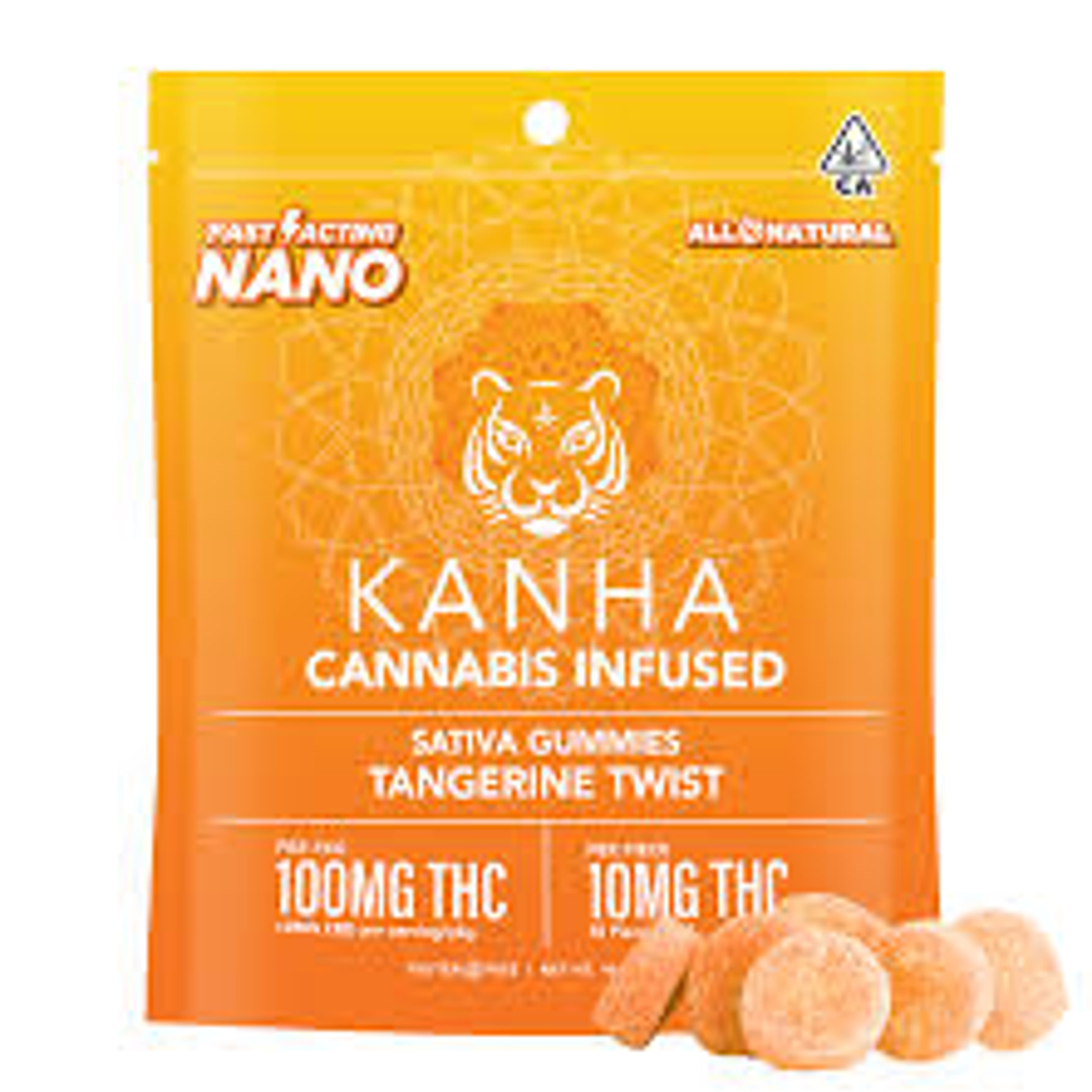 Tangerine Twist Nano Gummies (100Mg) (10Pk) - Kanha - null - $20 - Edible