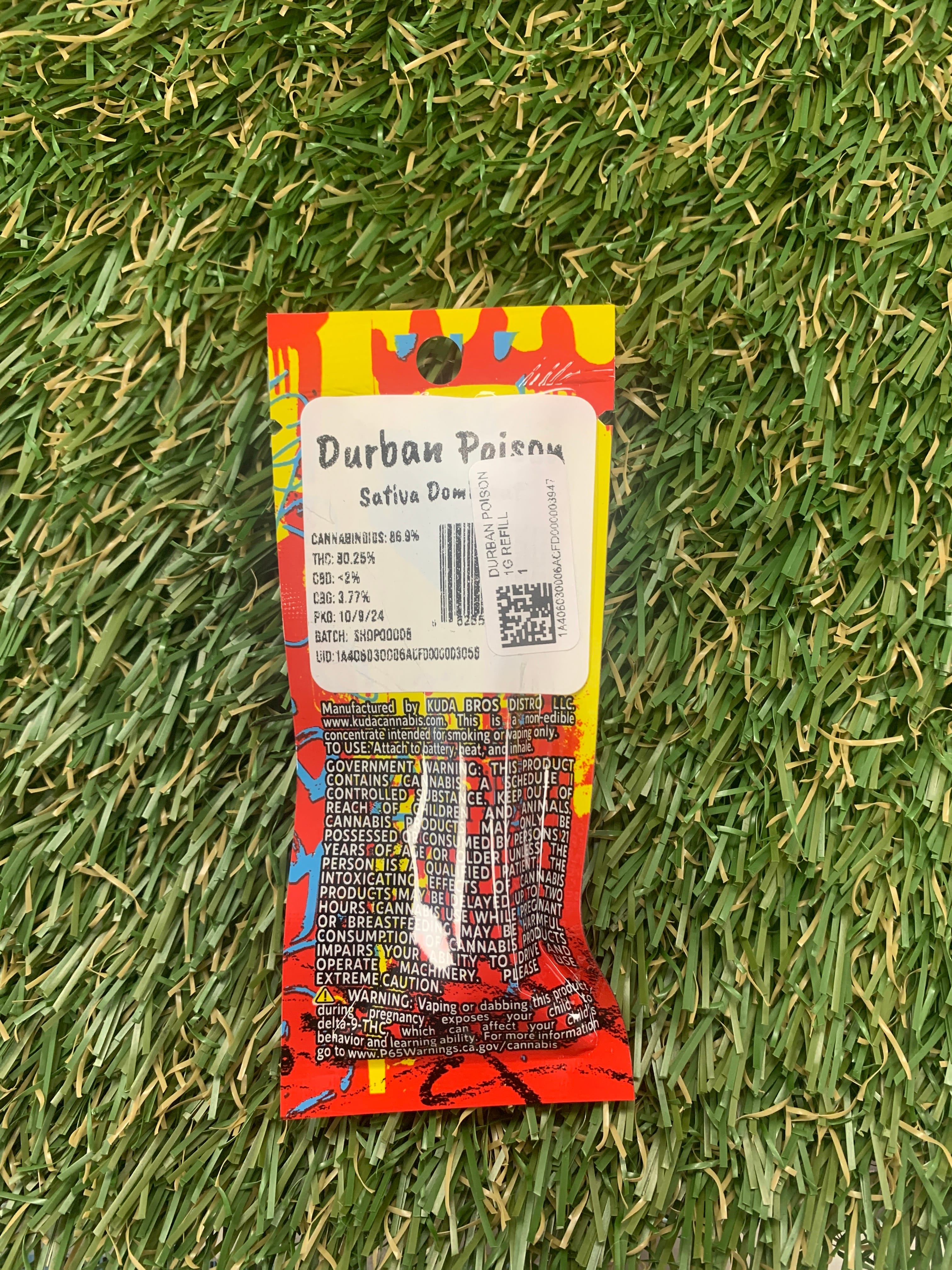 DURBAN POISON 1G REFILL - SHOOTERS -  - $9 - Vape Cartridge