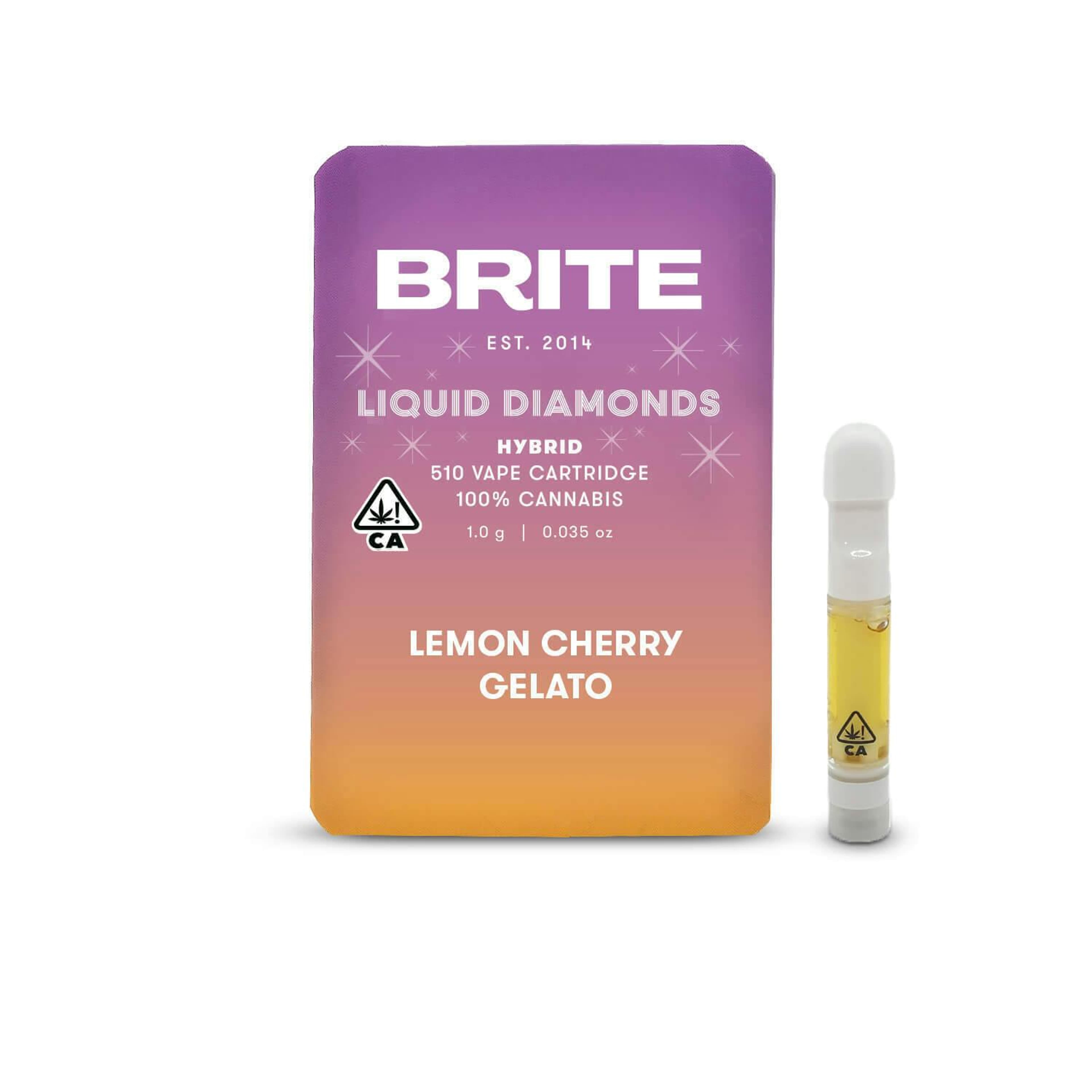 Lemon Cherry Gelato - Liquid Diamonds - Cart - Brite Labs - 1g (Single) - $24.99 - Vape Cartridges (Universal 510 Battery Required)