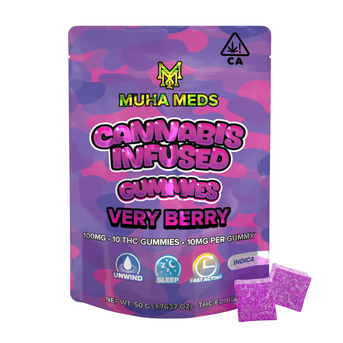 VERRY BERRY GUMMIES 10PK - MUHA MEDS -  - $6.45 - Edible (weight - each)
