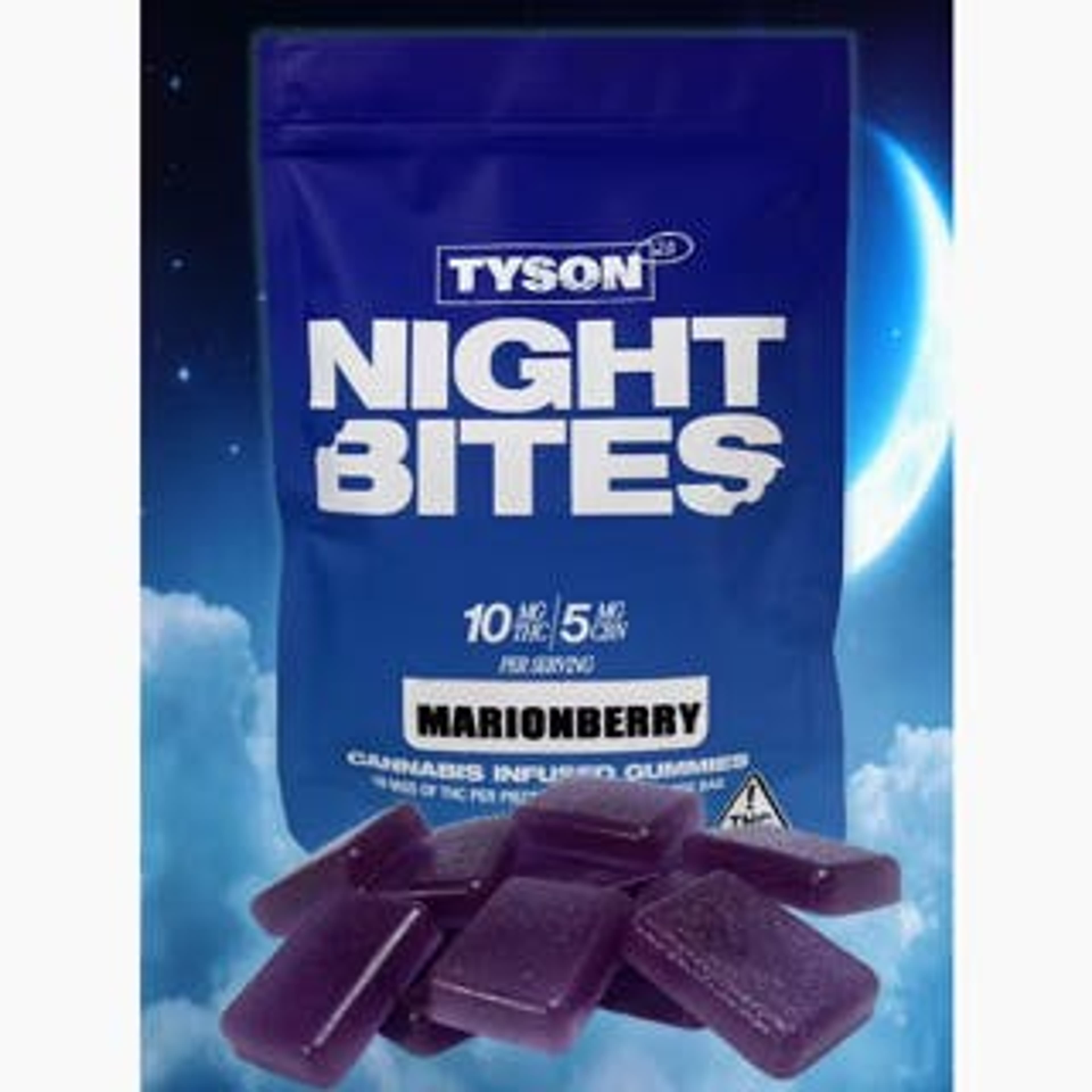 Tyson 2.0 Mike Bites | 10THC:5CBN Solventless Gummies - Marionberry Night bites - Tyson 2.0 - - $20 - Edibles
