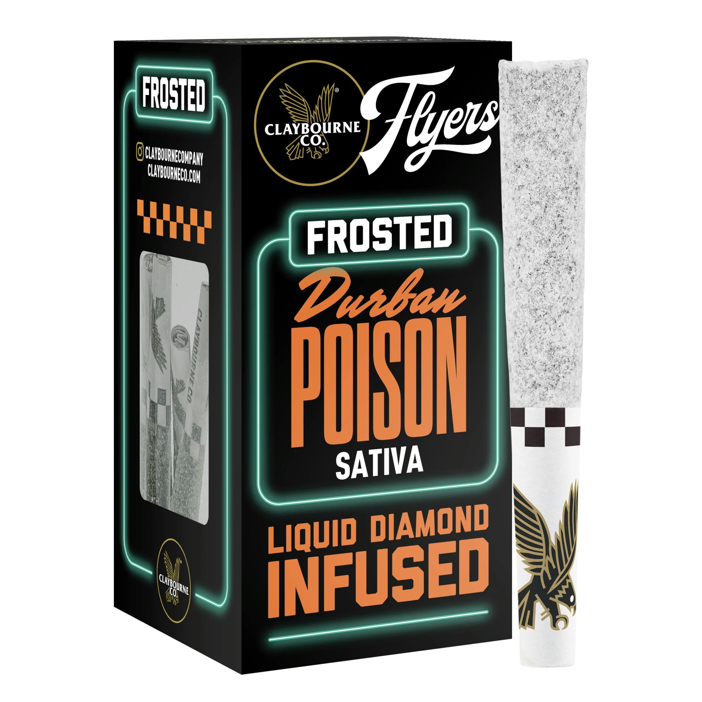 Flyers Frosted: Durban Poison 5pk .5g Pre-Rolls - Claybourne -  - $35 - Pre-Rolls