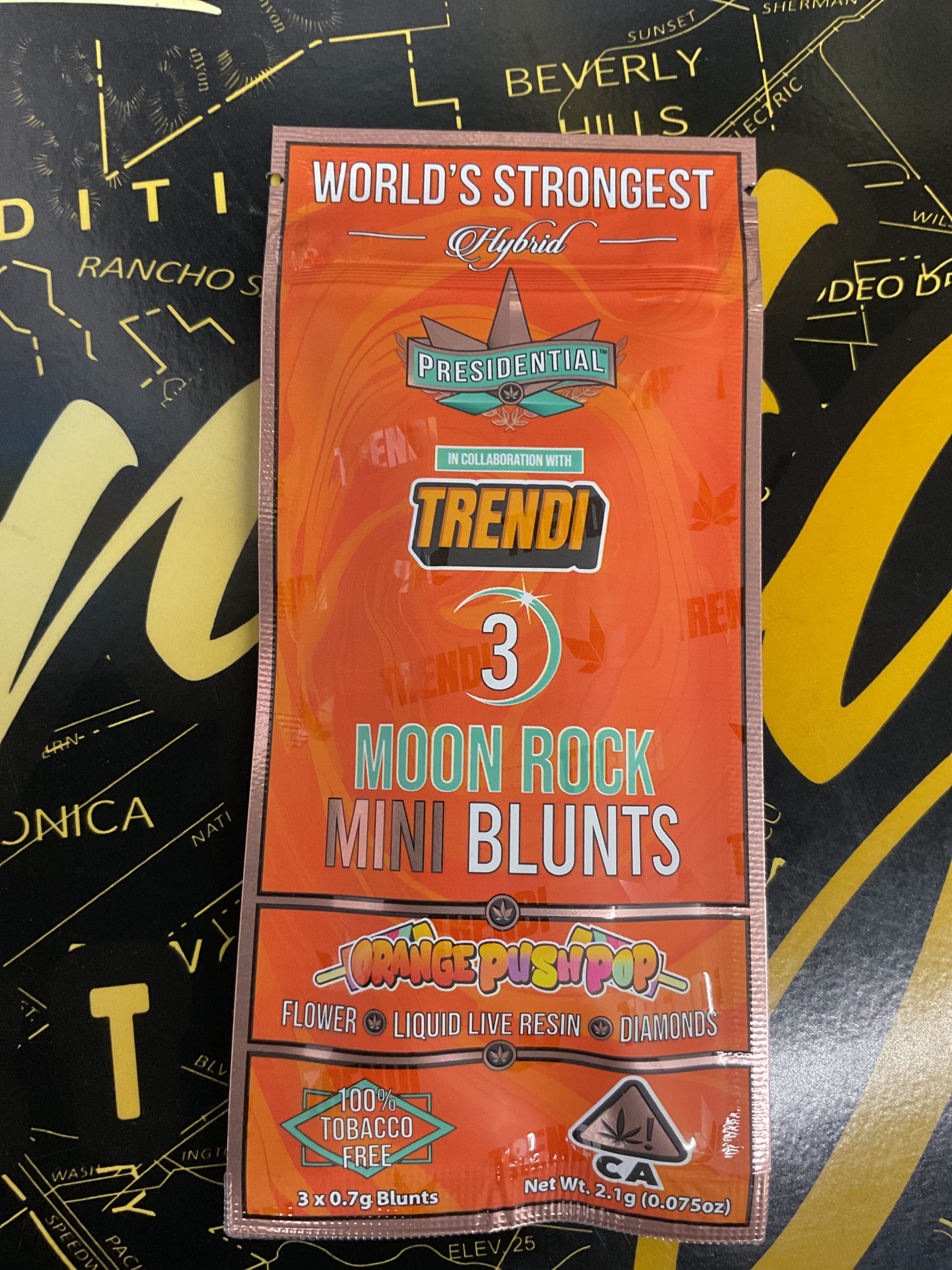 PRESIDENTIAL MOONROCK MINI BLUNTS ORANGE PUSH POP - Presidential - PRESIDENTIAL MOONROCK MINI BLUNTS ORANGE PUSH POP - $36 - Infused Pre-Rolls