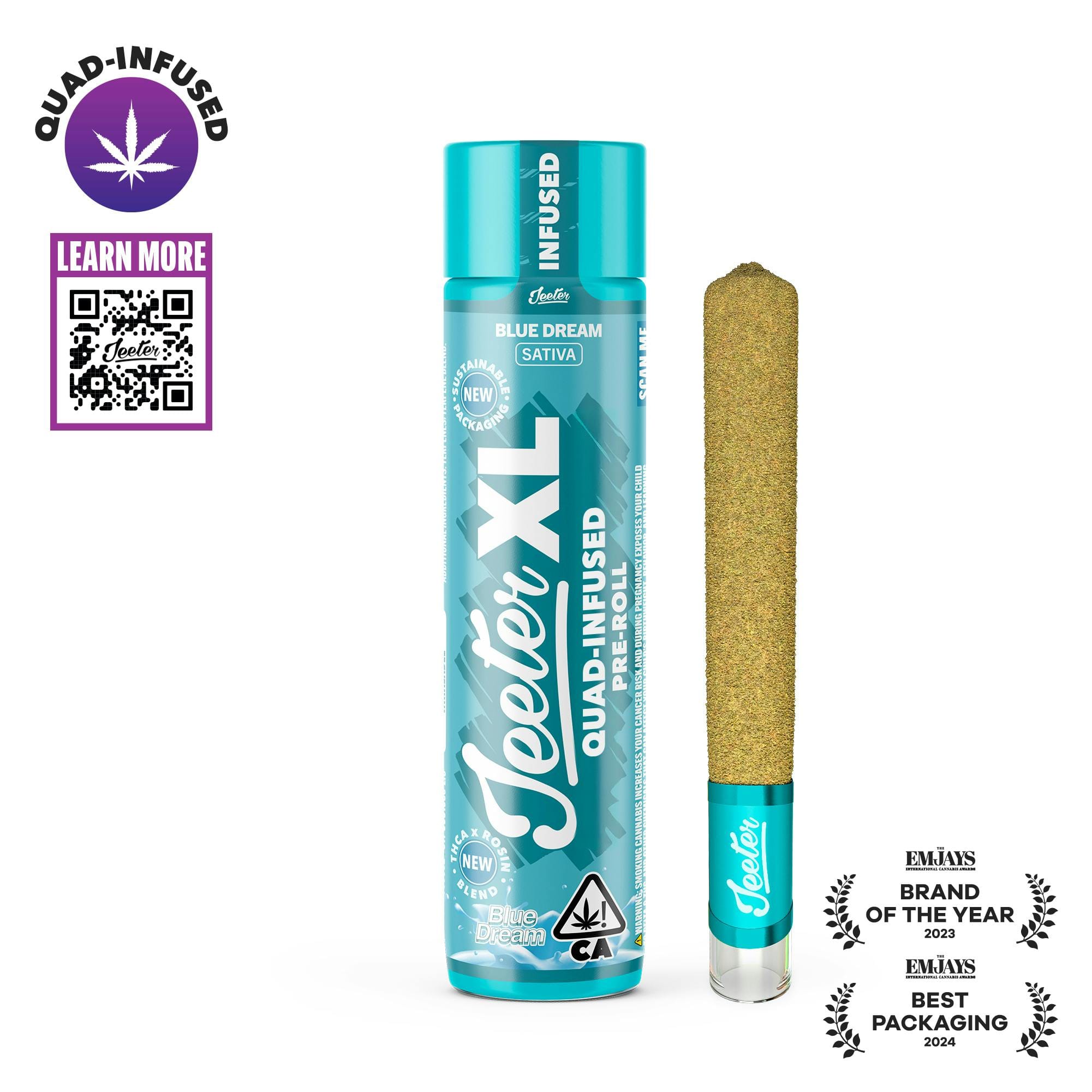 Quad Infused Pre-Roll - XL Blue Dream - Jeeter -  - $32 - Pre-Roll