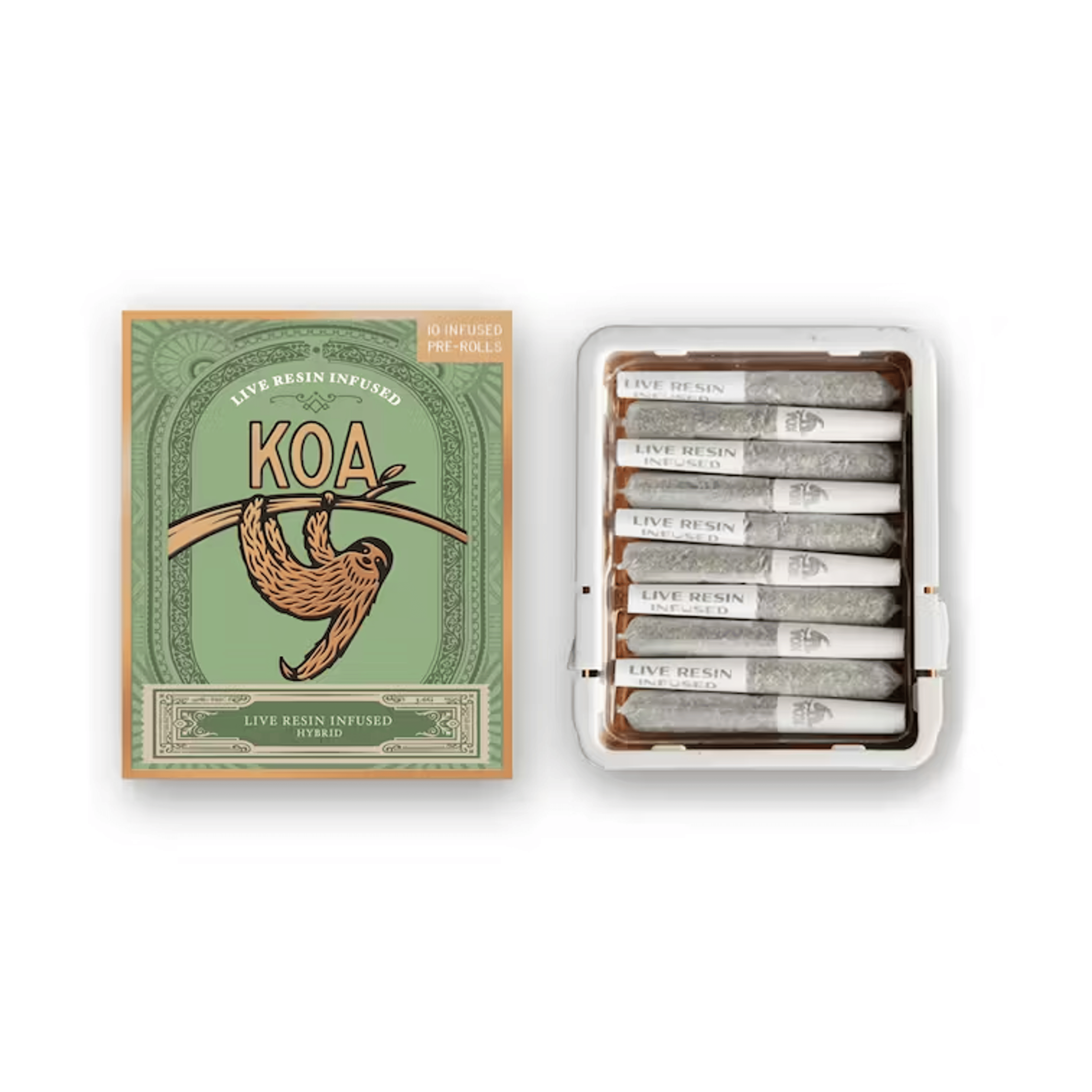 KOA: Apples & Bananas Live Resin Infused Pre-Rolls | KOA - 3.5g (.35x10) - Dompen - - $38 - Infused Pre-Rolls