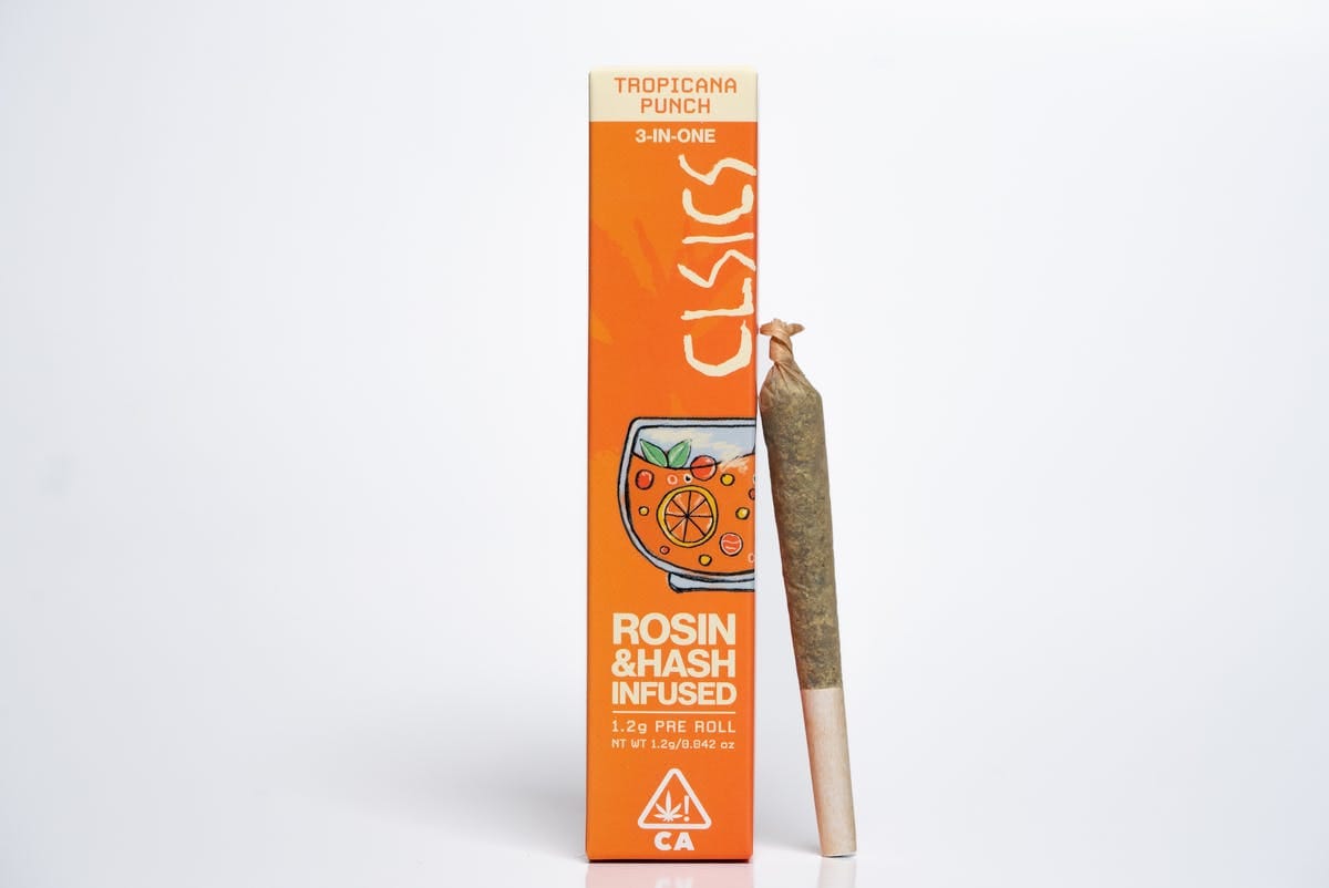 Tropicana Punch - TRIFECTA 1.2g Hash/Rosin/Flower Pre Roll - CLSICS Rosin & Rosin Infused Pre Rolls -  - $18 - Infused Pre-Rolls