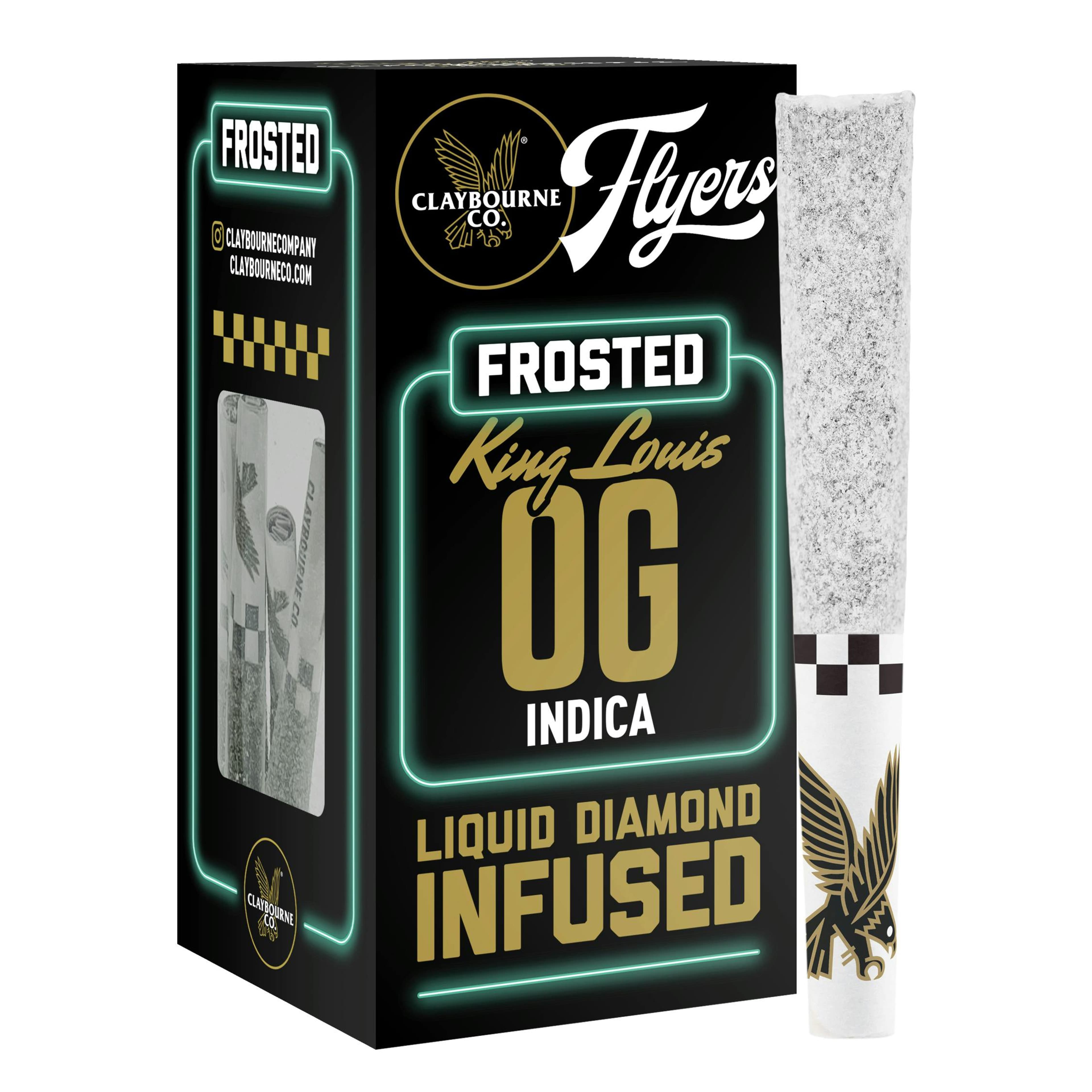 5pk Frosted Flyers: King Louis OG (I) | Liquid Diamond Infused Pre-Rolls - 2.5g - Claybourne Co. - - $38 - Infused Pre-Rolls