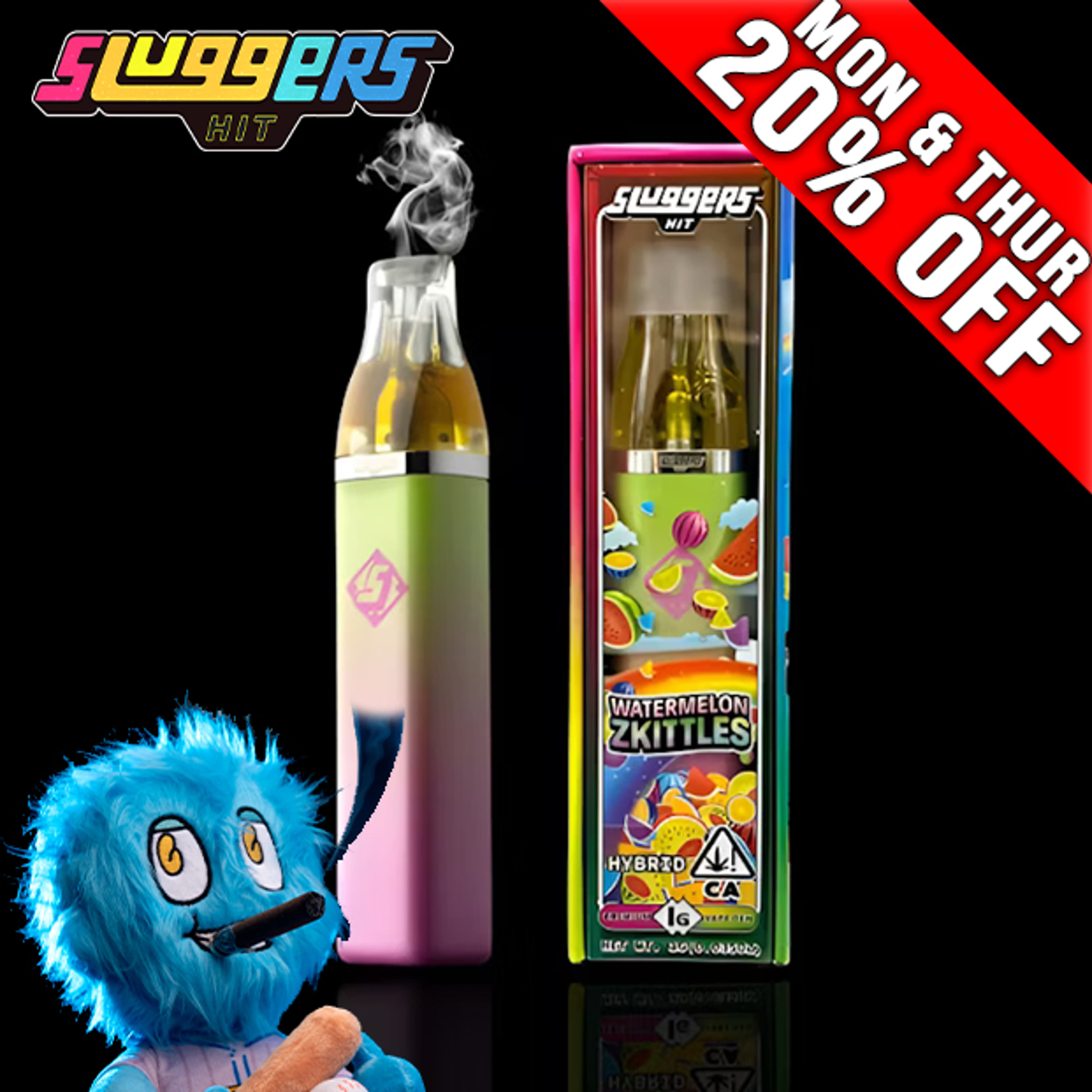 Sluggers - Watermelon Zkittlez - Disposable Vape 1.2g - Sluggers - Watermelon Zkittles Dispo - $27.99 - Disposable Vapes