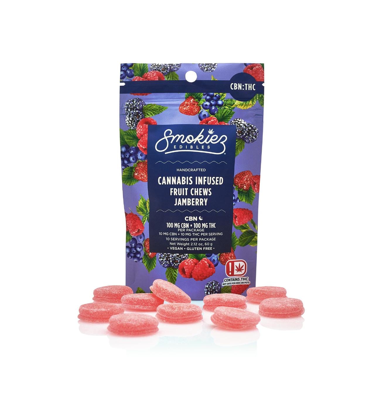 1:1 THC:CBN JAMBERRY 200MG - SMOKIEZ -  - $16.12 - Edible (weight - each)