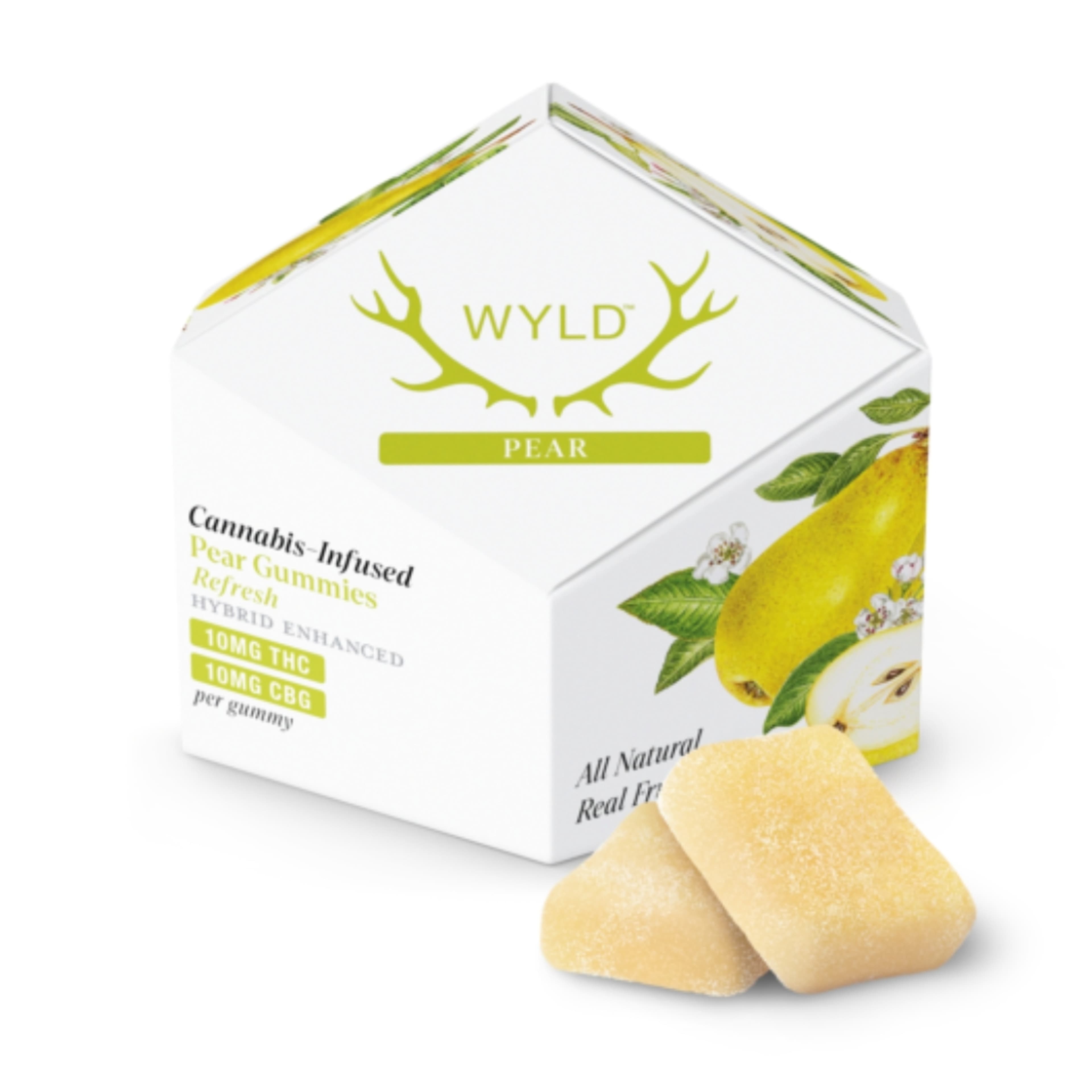 Pear 1:1 CBG Gummies 100mg - Wyld - - $22.24 - Edible