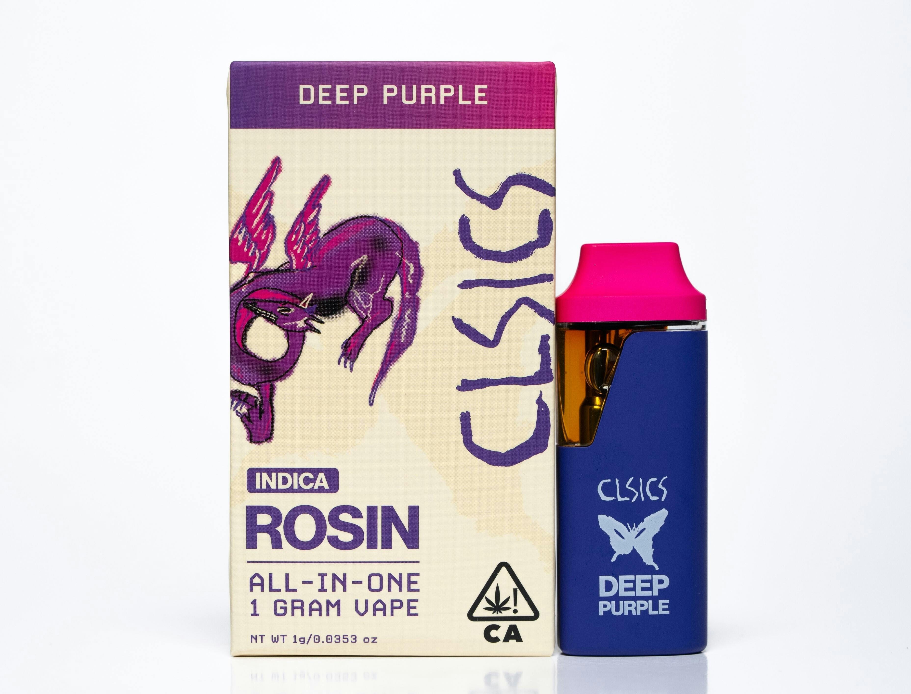 Deep Purple - LIVE ROSIN ALL IN ONE VAPE 1g - CLSICS Rosin & Rosin Infused Pre Rolls -  - $39.61 - Vapes