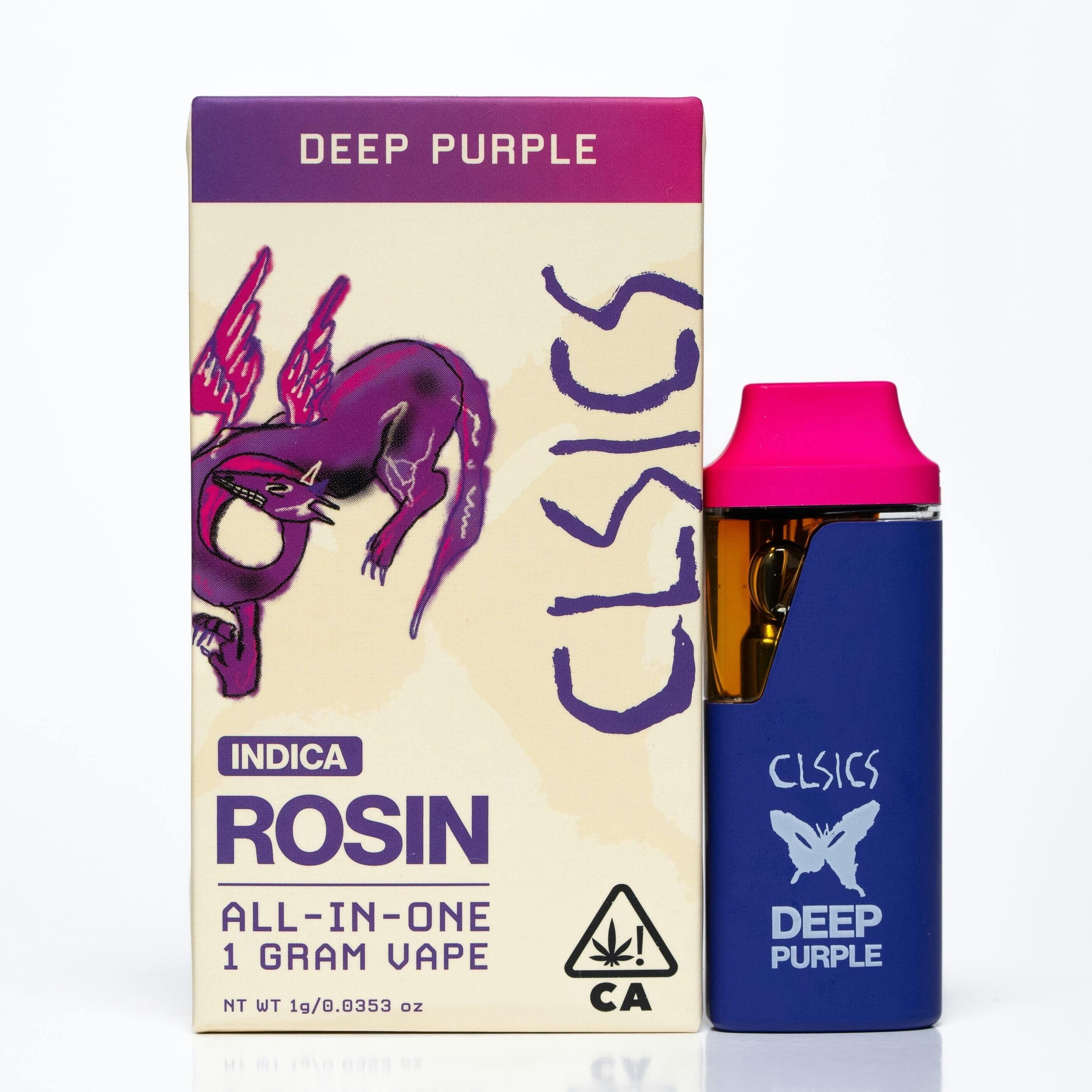 Deep Purple - LIVE ROSIN ALL IN ONE VAPE 1g - CLSICS Rosin & Rosin Infused Pre Rolls - - $39.61 - Vapes