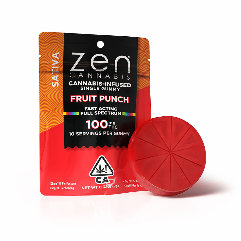 Fruit Punch Sativa Gummy (100Mg) (1Pk) - Zen - null - $9 - Edible