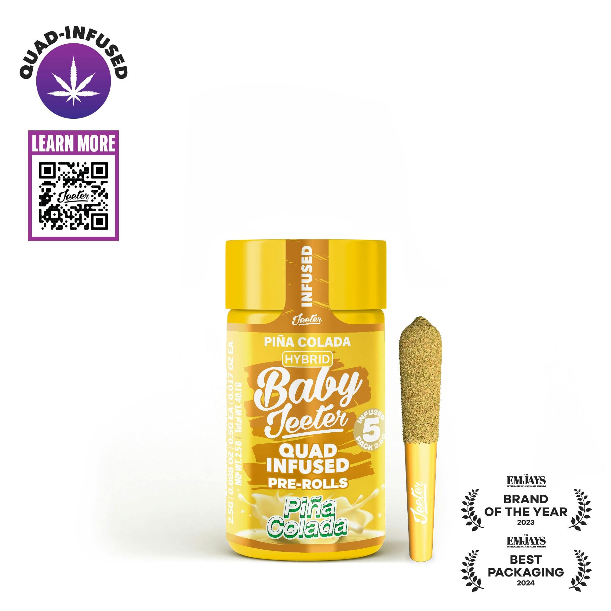 Pina Colada 0.5 x 5 2.5g Baby Jeeter - Jeeter -  - $19.45 - Pre-Rolls