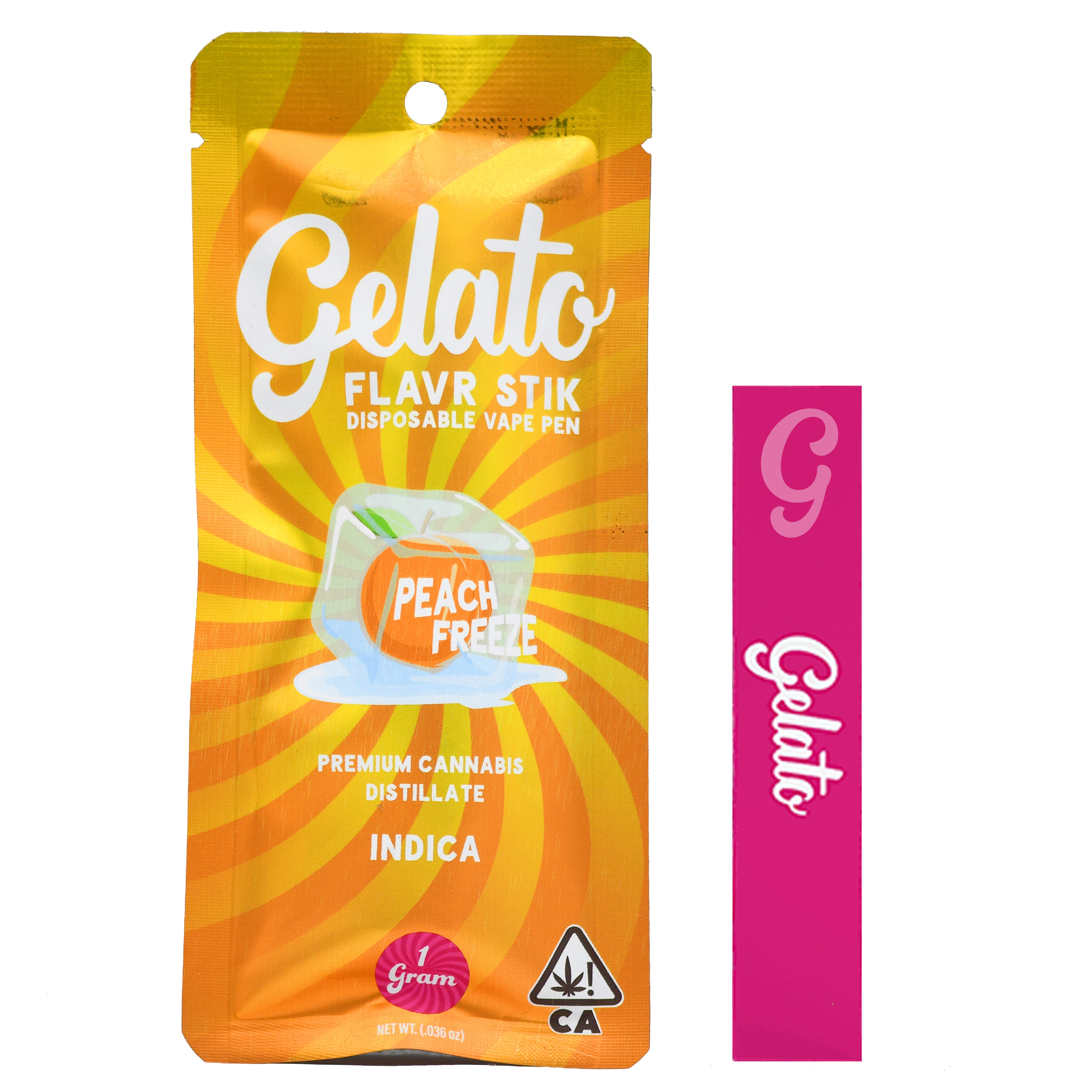 Peach Freeze (I) AIO - 1g *B2G1 EVERYDAY* - Gelato Canna Co. - Peach Freeze (I) - $22.51 - Cartridges