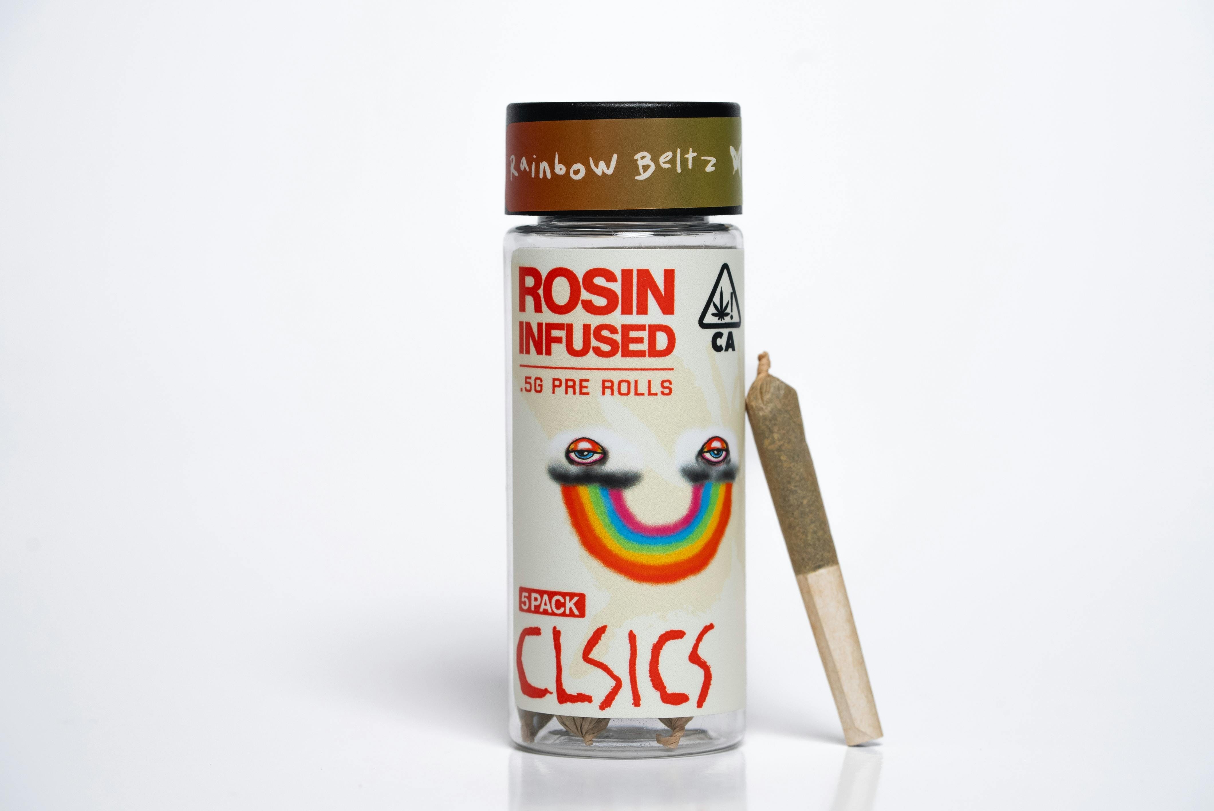 Rainbow Beltz (H) - 5Pk .5g Rosin Infused Pre Rolls - CLSICS Rosin & Rosin Infused Pre Rolls -  - $38.99 - Preroll