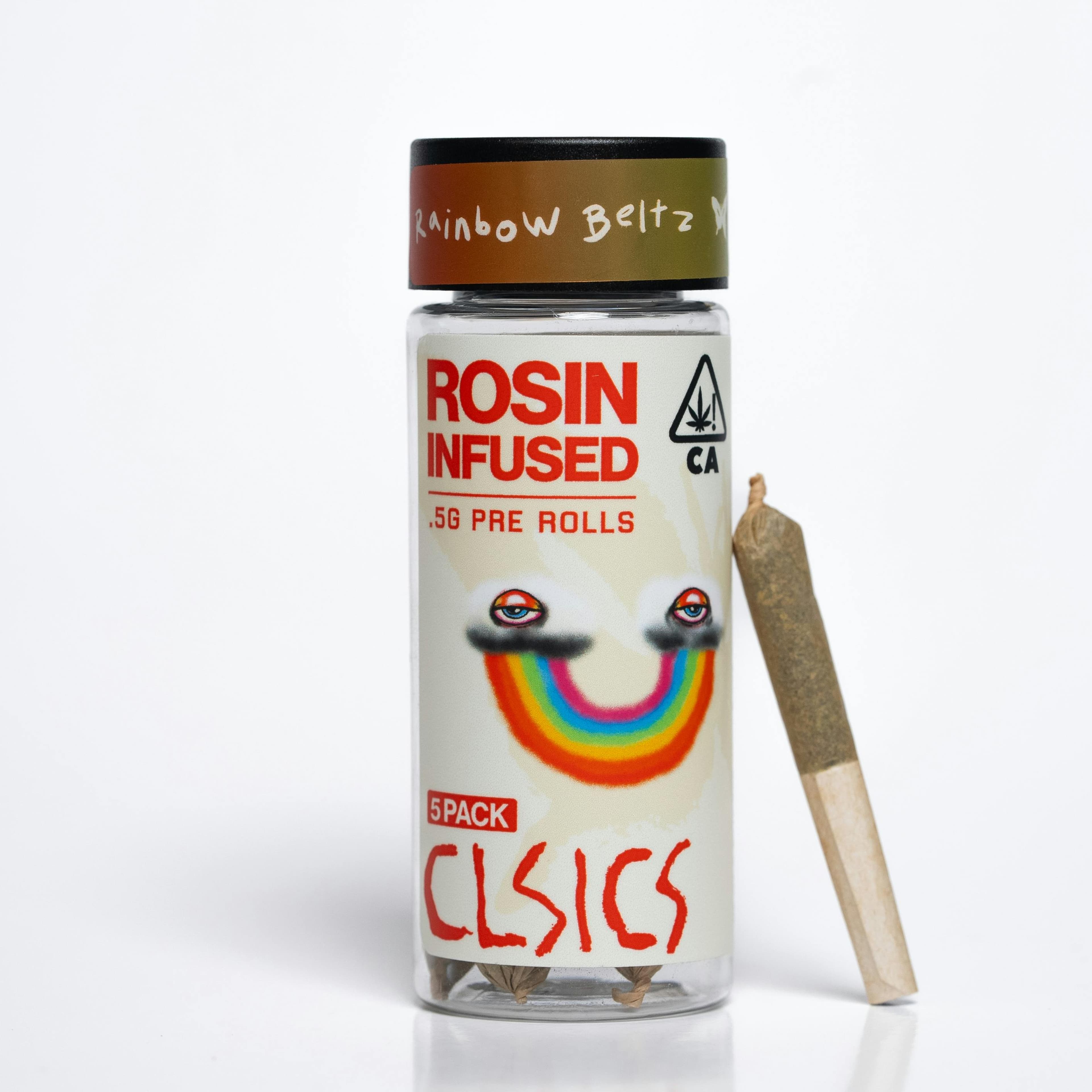 Rainbow Beltz (H) - 5Pk .5g Rosin Infused Pre Rolls - CLSICS Rosin & Rosin Infused Pre Rolls - - $38.99 - Preroll