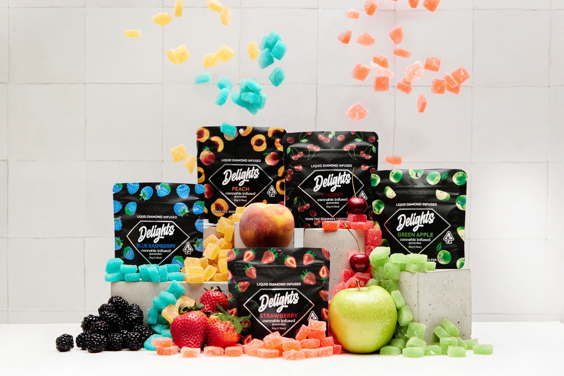 PEACHES LIQUID DIAMONDS GUMMIES - DAB DADDY -  - $6 - Edibles