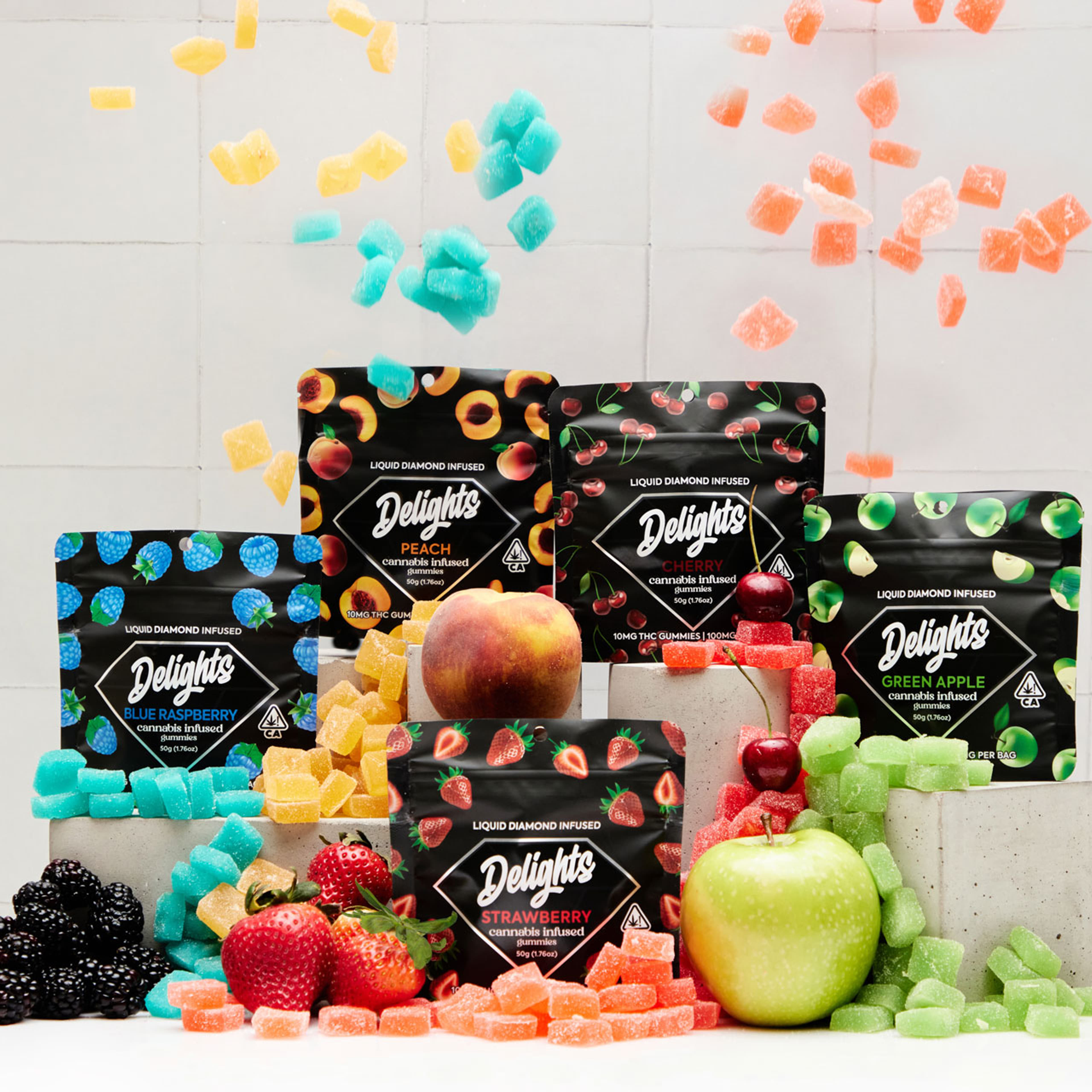 PEACHES LIQUID DIAMONDS GUMMIES - DAB DADDY - - $6 - Edibles