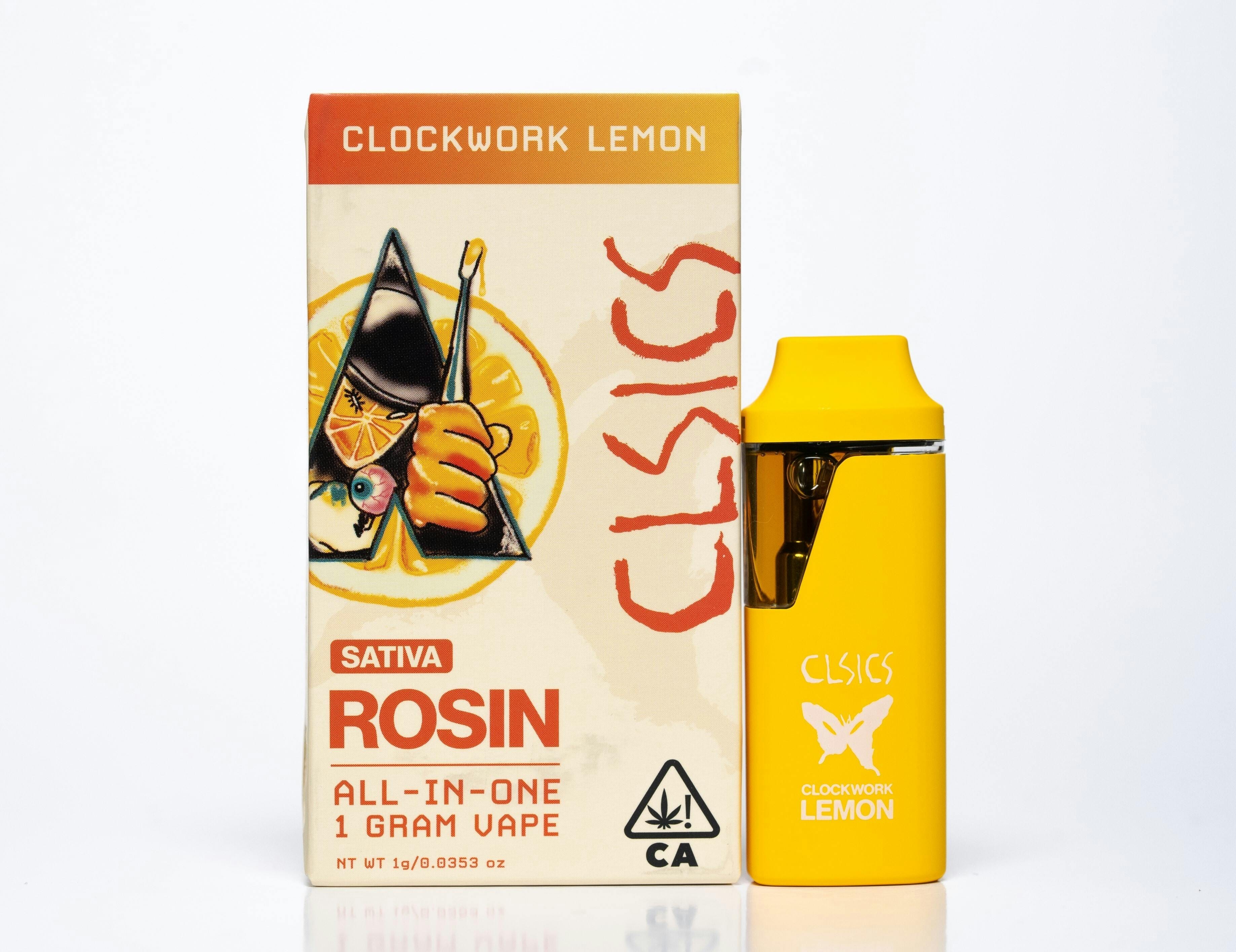 Clockwork Lemon - LIVE ROSIN ALL IN ONE VAPE 1g - CLSICS Rosin & Rosin Infused Pre Rolls -  - $39.61 - Vapes