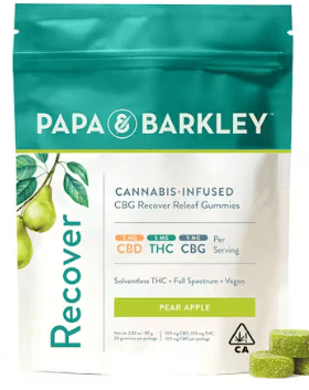 Pear Apple 100MG (Recover) 1:1:1 CBD/CBG/THC Gummies - Papa & Barkley -  - $18.70 - Edible