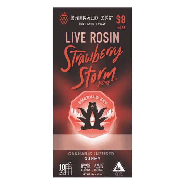Emerald Sky - Strawberry Storm - Rosin Gummy 100mg