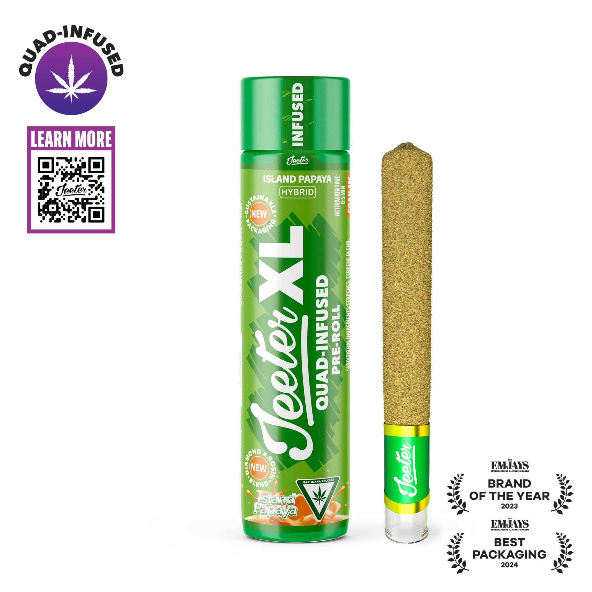 Island Papaya XL 2g Quad Infused Pre-Roll - Jeeter - null - $32 - Pre-Rolls