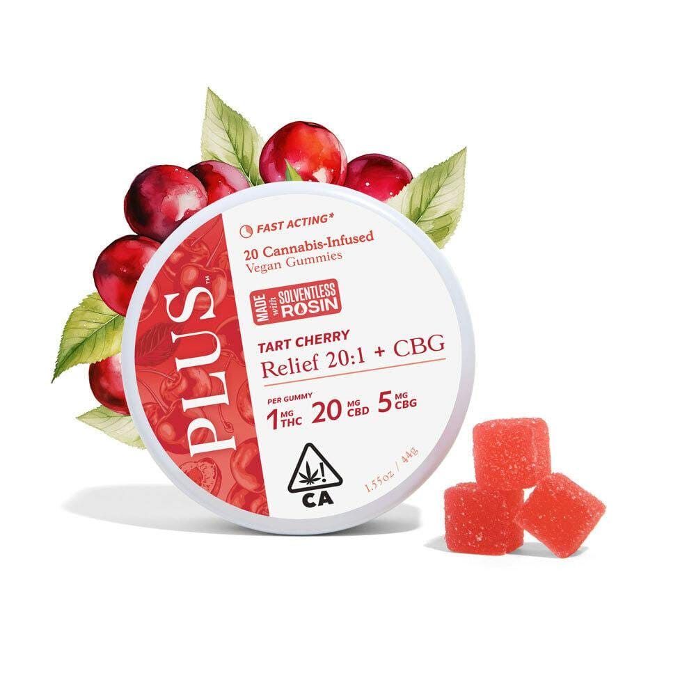 Tart Cherry - 20:5:1 CBD:CBG:THC - Solventless Rosin Gummies - PLUS - Tart Cherry 20:5:1 - $24 - Edibles