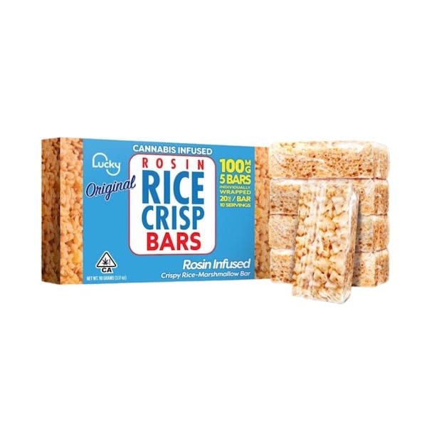 Original - Crispy Rosin 100mg Rice Bar (10 Pieces) - Lucky - 100mg Hybrid Crispy Rice Treat - $13 - Edibles