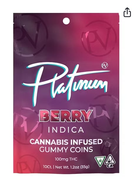 Platinum Vape - 100mg Distillate Gummy - Berry