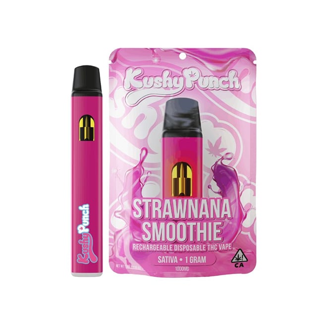 Kushy Punch All-In-One Vape - Strawnana Smoothie (1g Sativa)