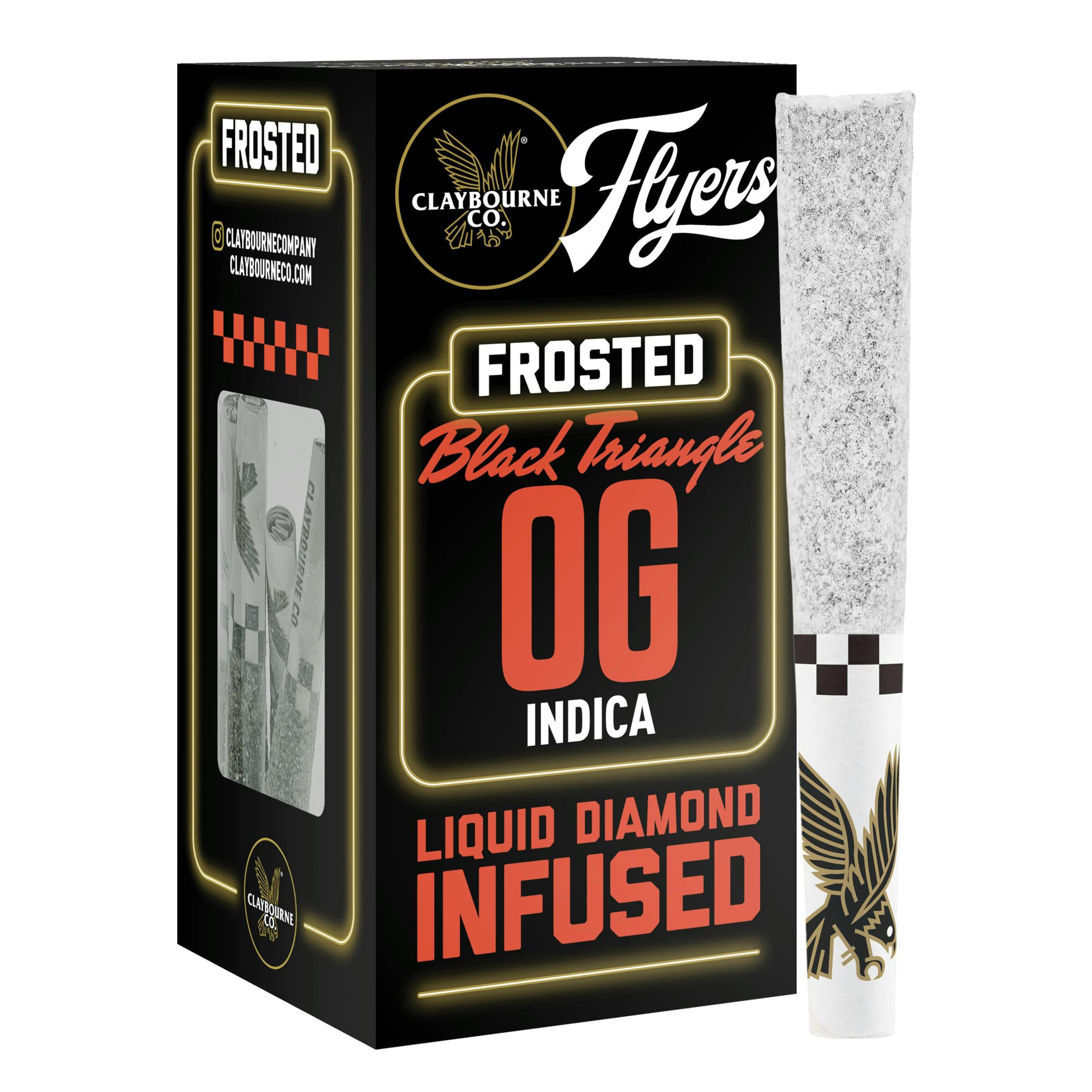 Flyers Frosted: Black Triangle OG 5pk .5g Pre-Rolls - Claybourne - - $35 - Pre-Rolls