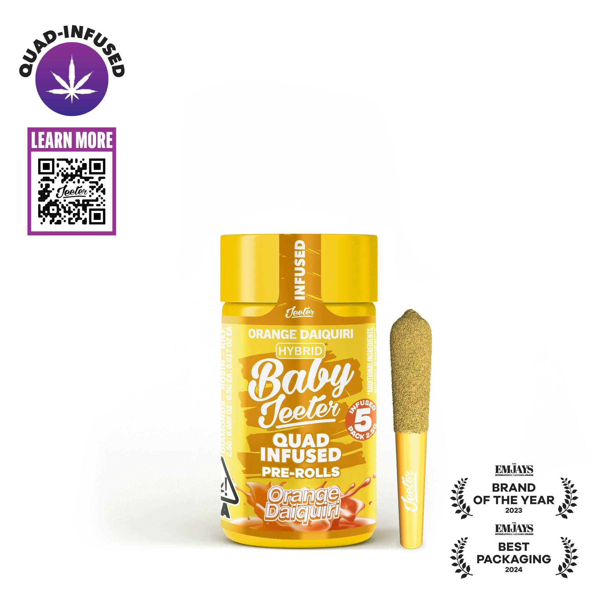 Baby Jeeter | Quad-Infused - Orange Daiquiri - Jeeter -  - $47 - Infused Pre-Rolls