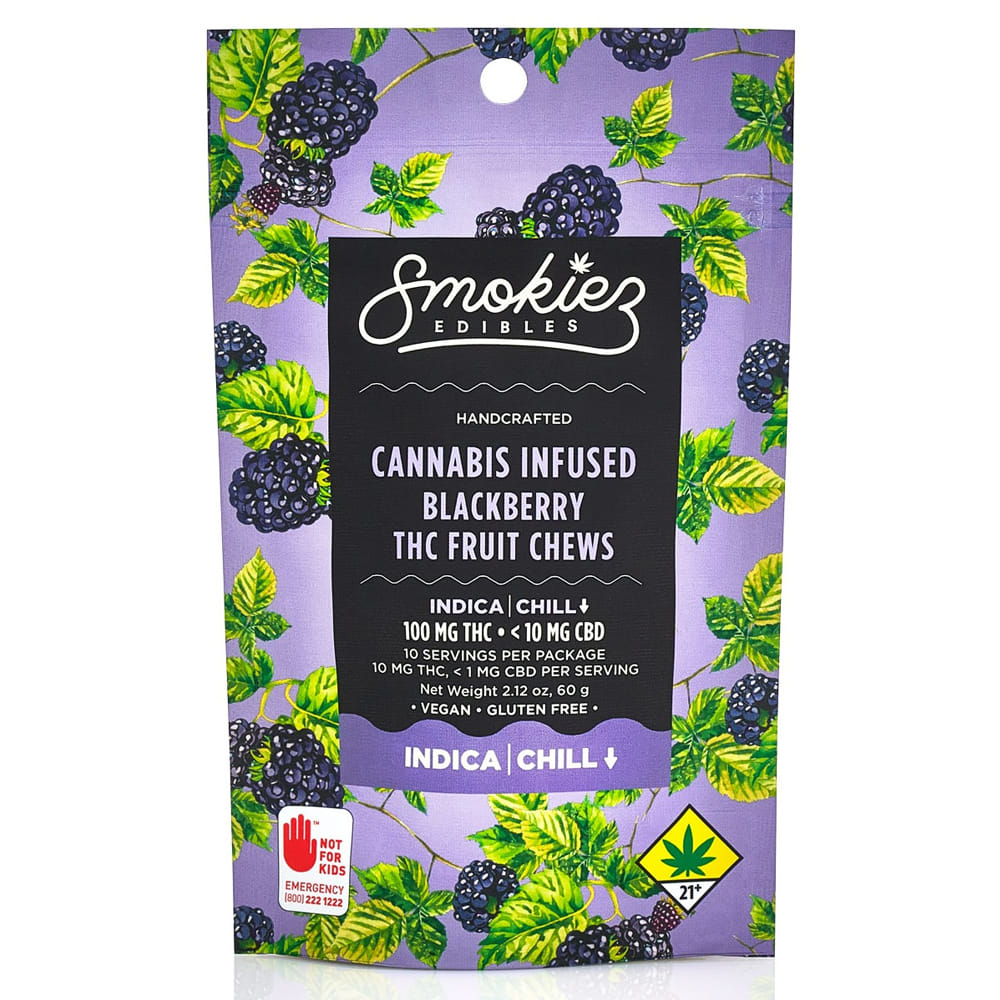 Blackberry (I) Fruit Chews 100mg *SPECIAL PRICING* - Smokiez Edibles - Blackberry (I) - $12.50 - Edibles