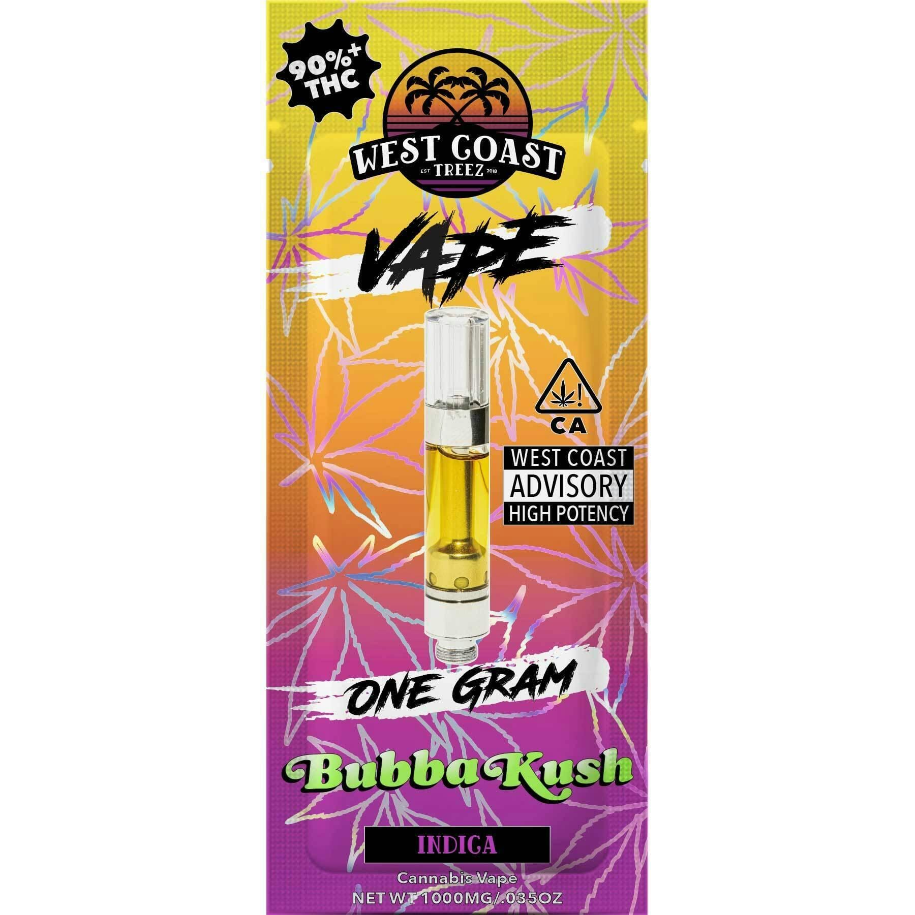 West Coast Treez — Bubba Kush 1g Cartridge