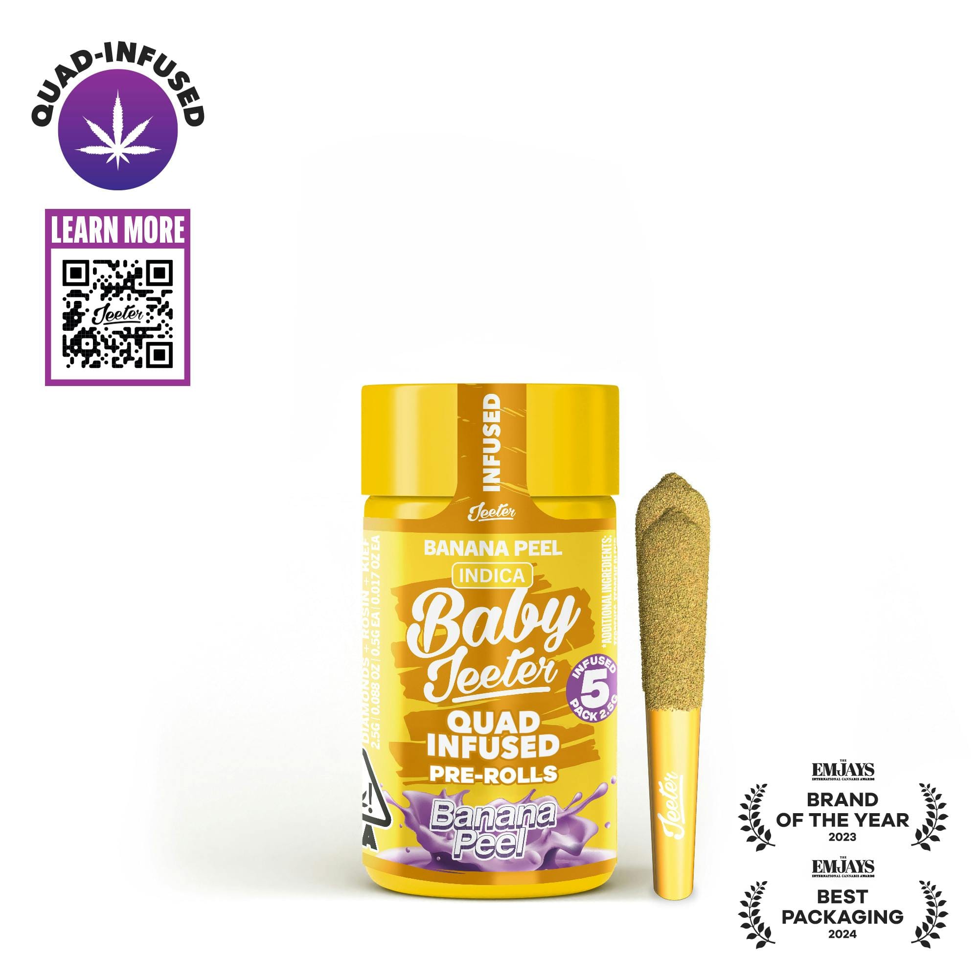 Baby Jeeter | Quad-Infused - Banana Peel - Jeeter -  - $47 - Infused Pre-Rolls