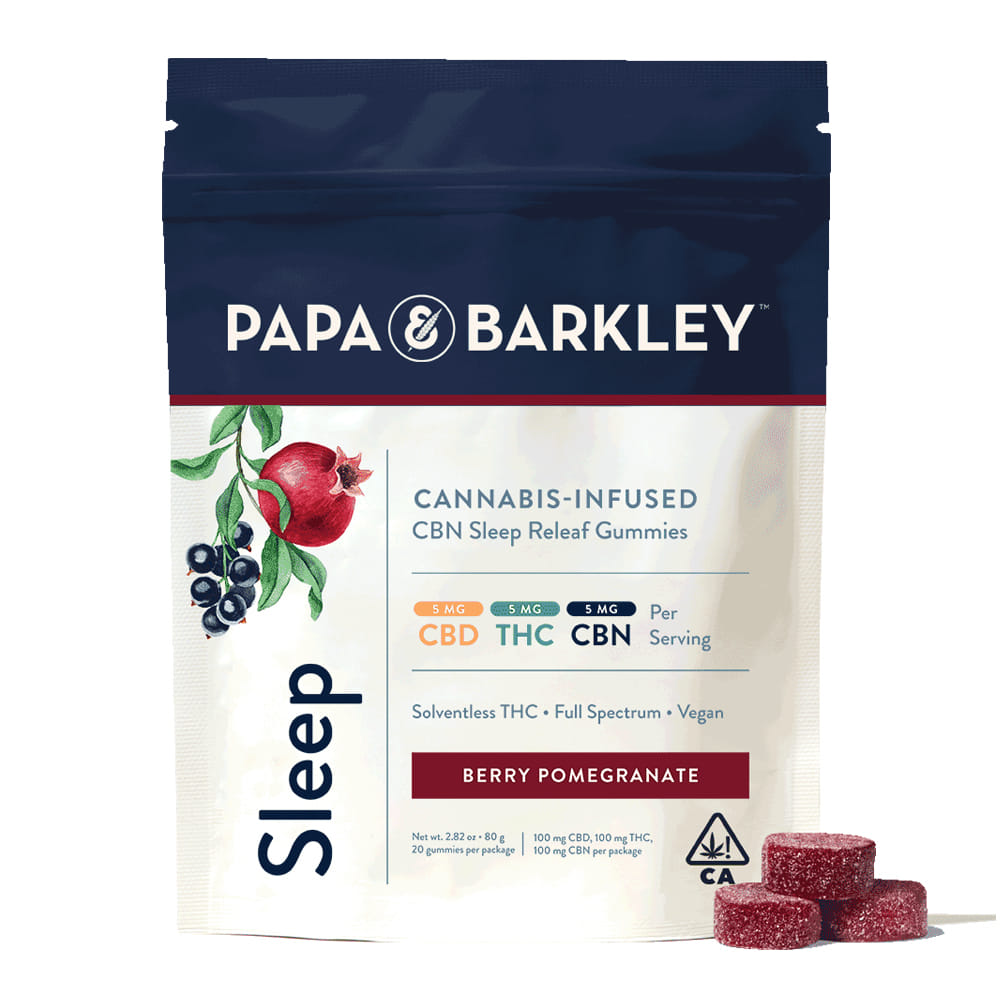 Sleep Berry Pomegranate CBN Gummies - 100mg - Papa & Barkley - Berry Pomegranate CBN - $16.37 - Edibles