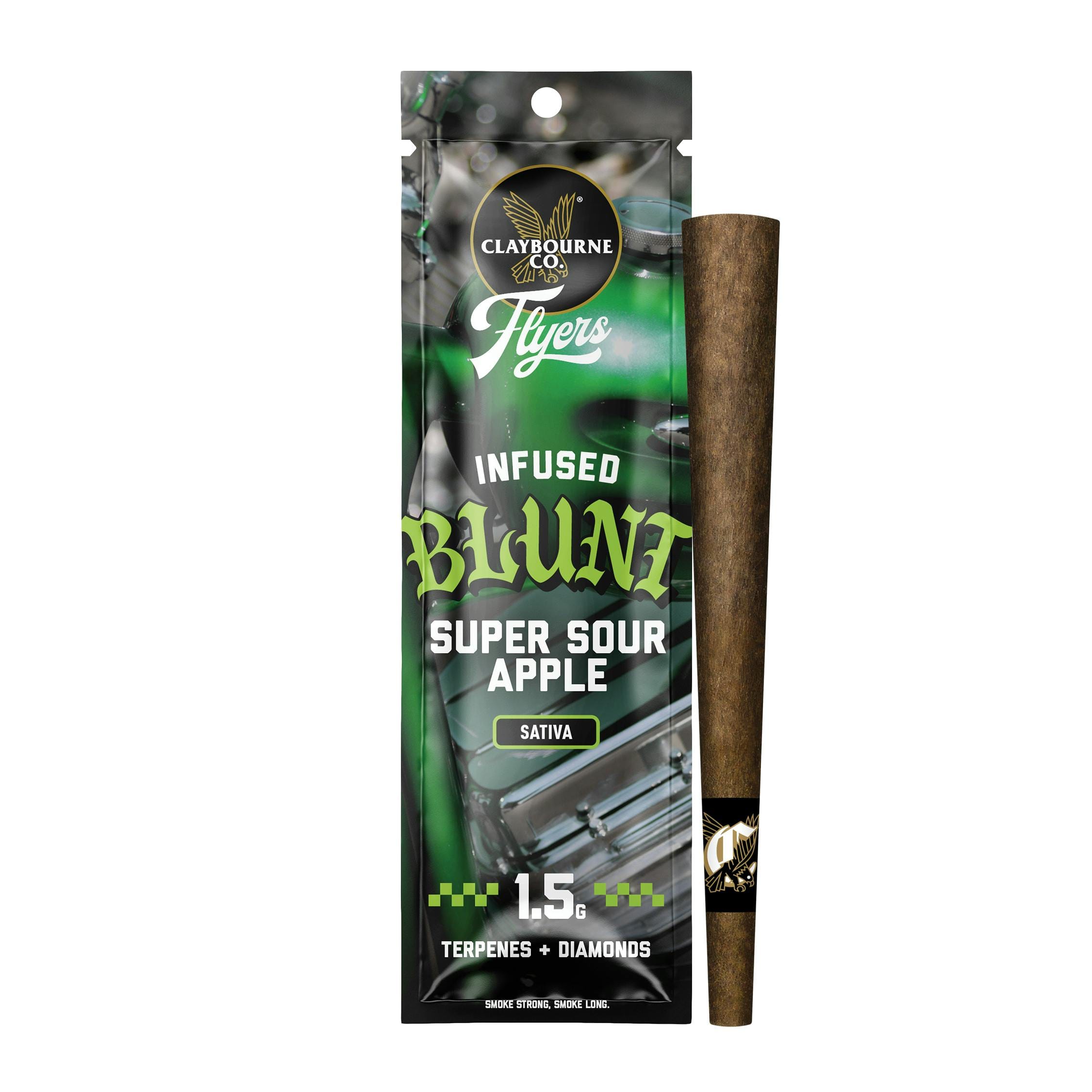 Super Sour Apple 1.5g Flyers Infused Blunt - Claybourne Co. -  - $25 - Pre-Rolls