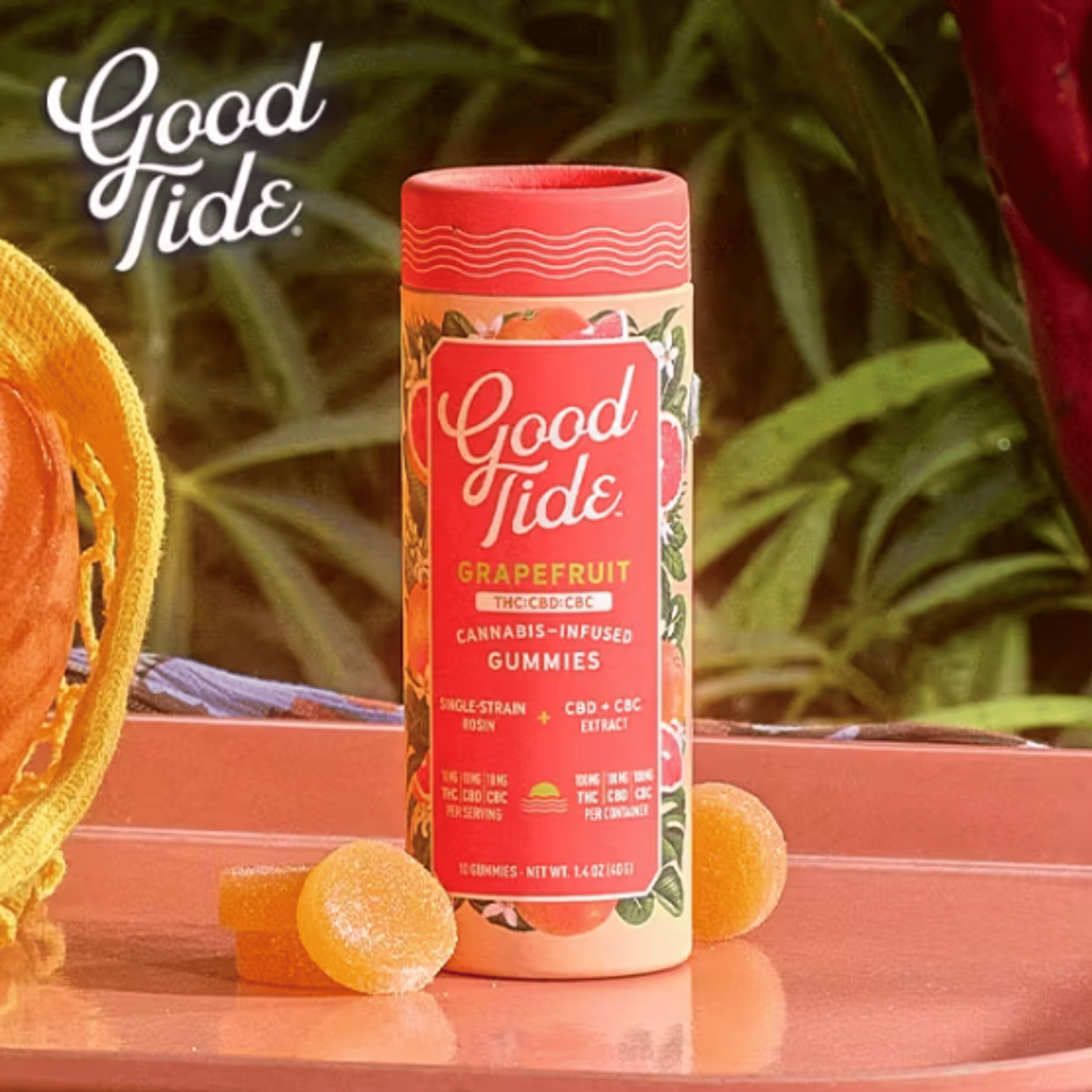 Good Tide - Grapefruit (THC:CBD:CBC) - Hash Rosin Gummies - 100mg - Good Tide - - $21.99 - Edibles