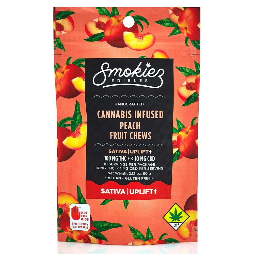 Peach (S) Fruit Chews 100mg *SPECIAL PRICING* - Smokiez Edibles - Peach (S) - $12.50 - Edibles