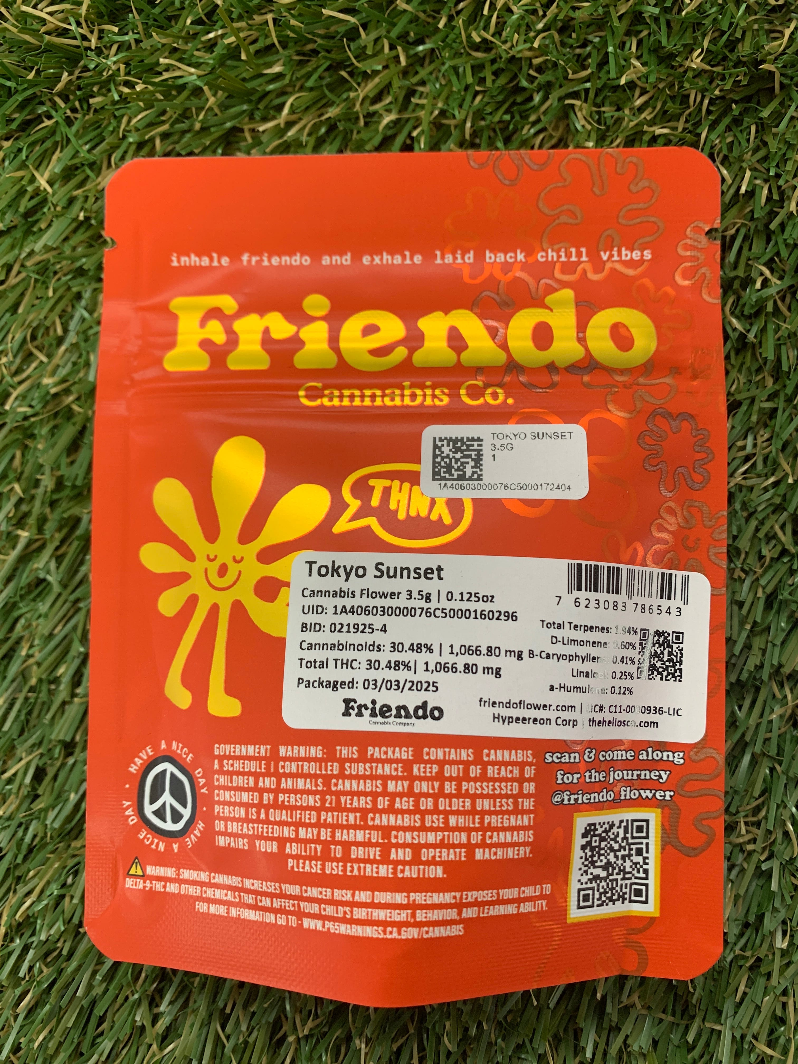 TOKYO SUNSET 3.5G - FRIENDO -  - $25.80 - Flower