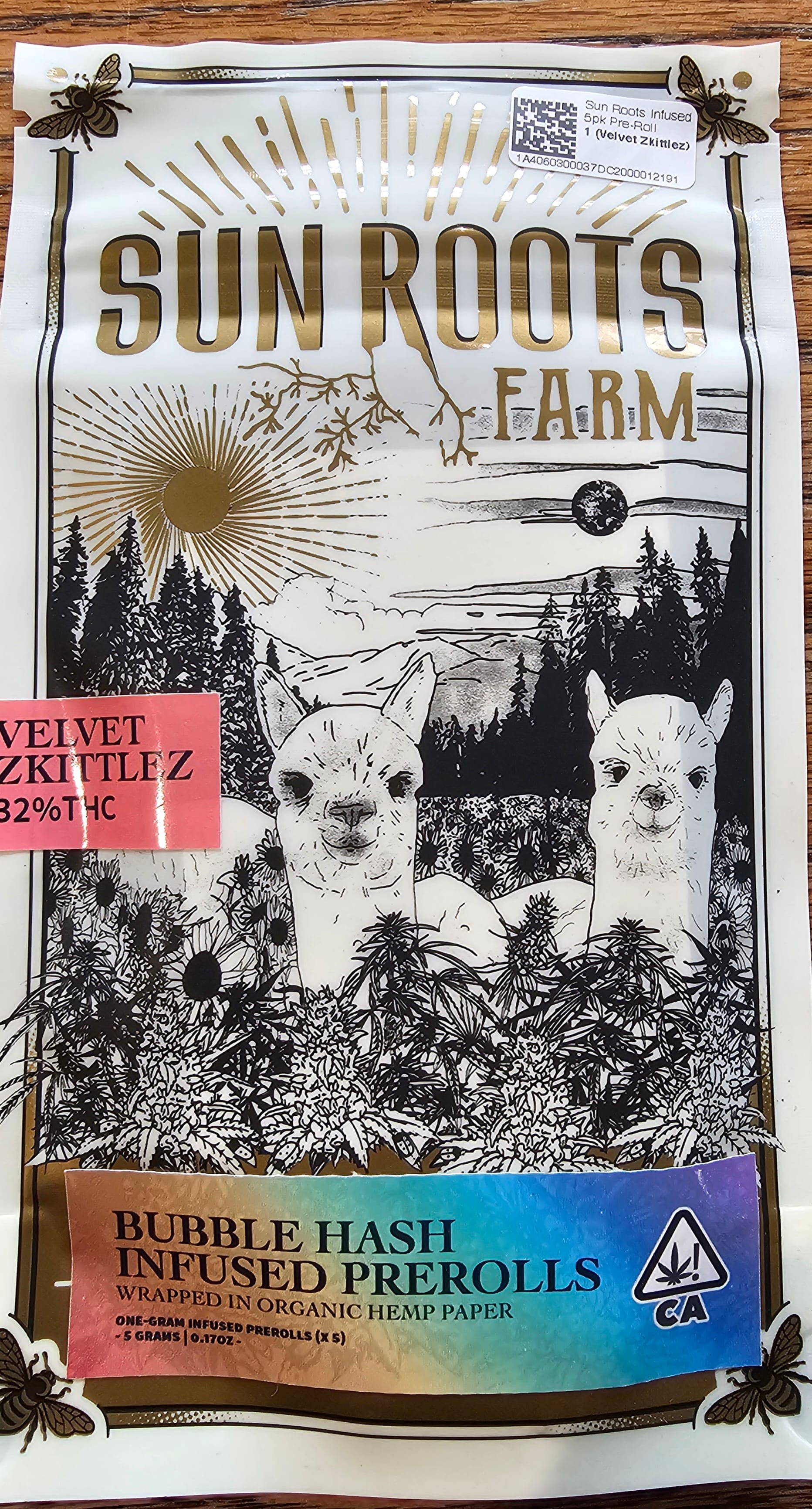 Sun Roots Infused 5pk Pre-Roll - Sun Roots Farm - Velvet Citrine - $45 - Pre-Rolls