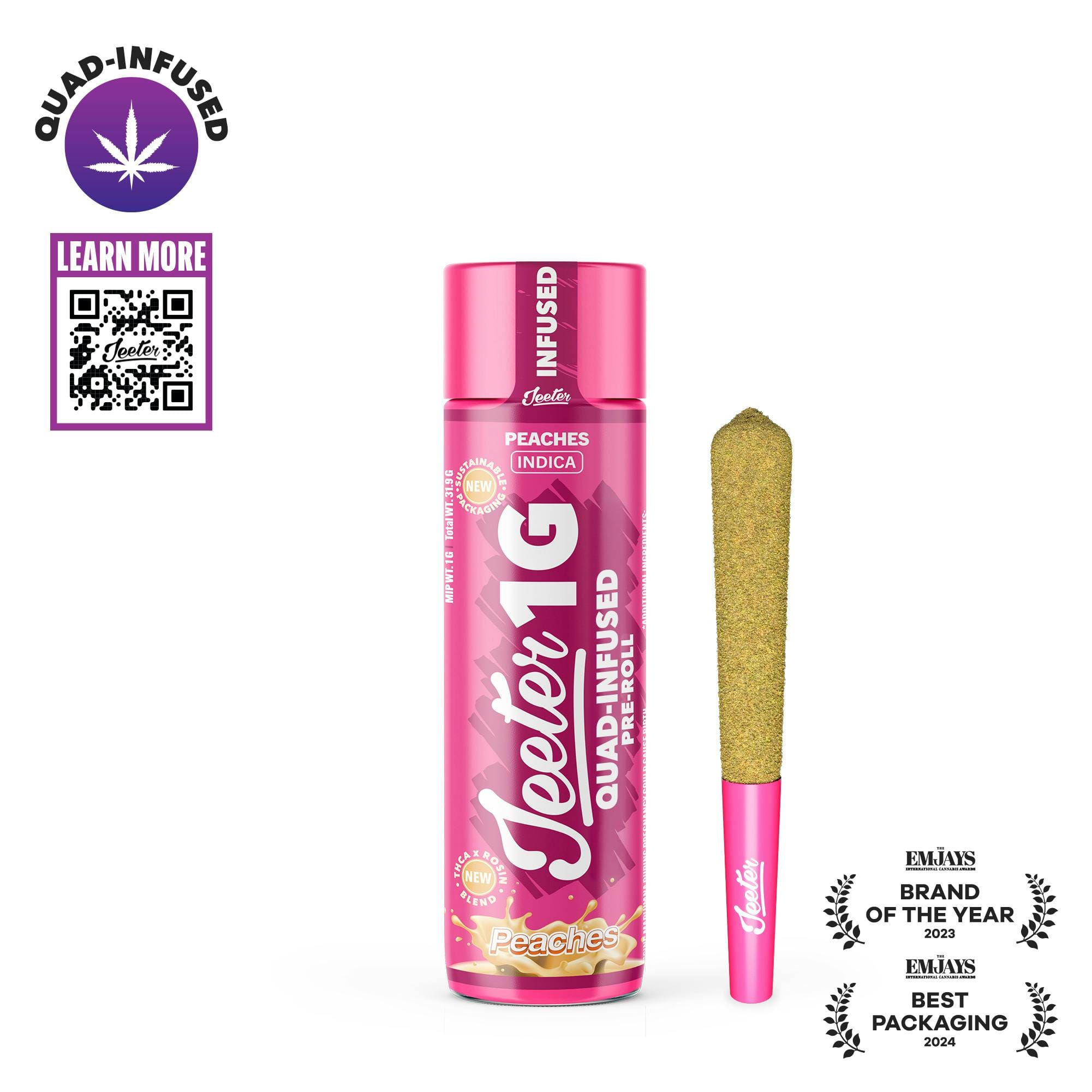 Peaches 1g Quad Infused Pre-Roll - Jeeter - null - $19 - Pre-Rolls