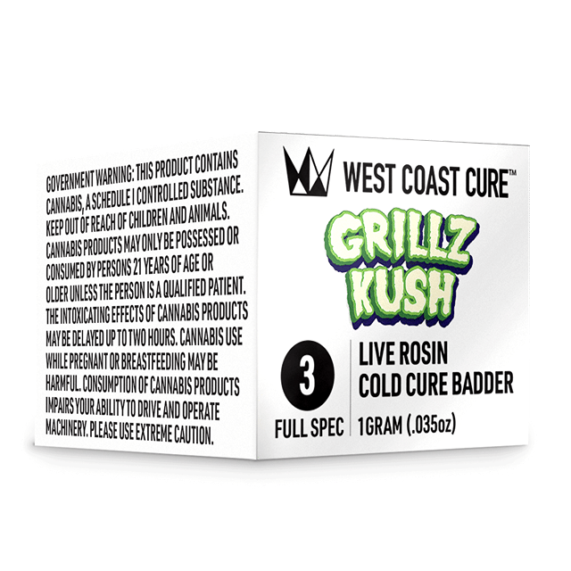 Grillz Kush Tier 3 Live Rosin Cold Cure Badder 1g