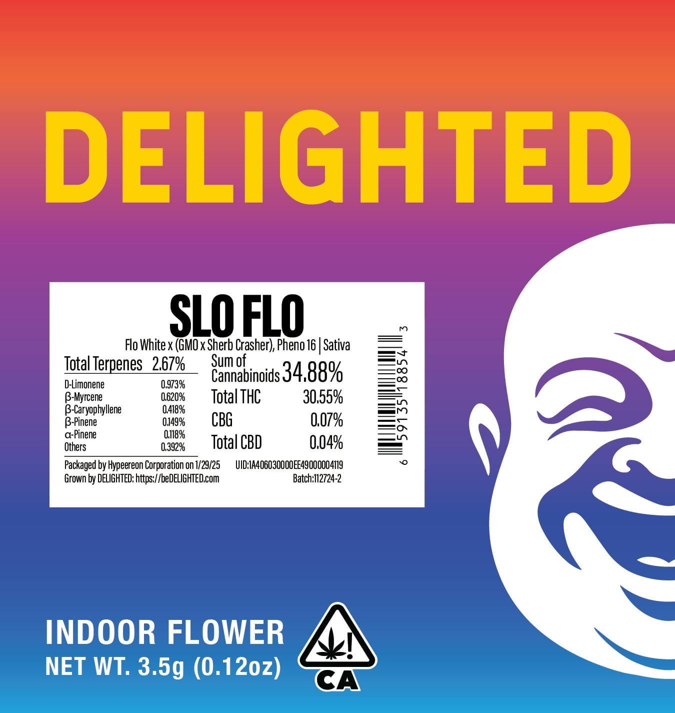 SLO FLO 3.5G - DELIGHTED -  - $25.80 - Flower