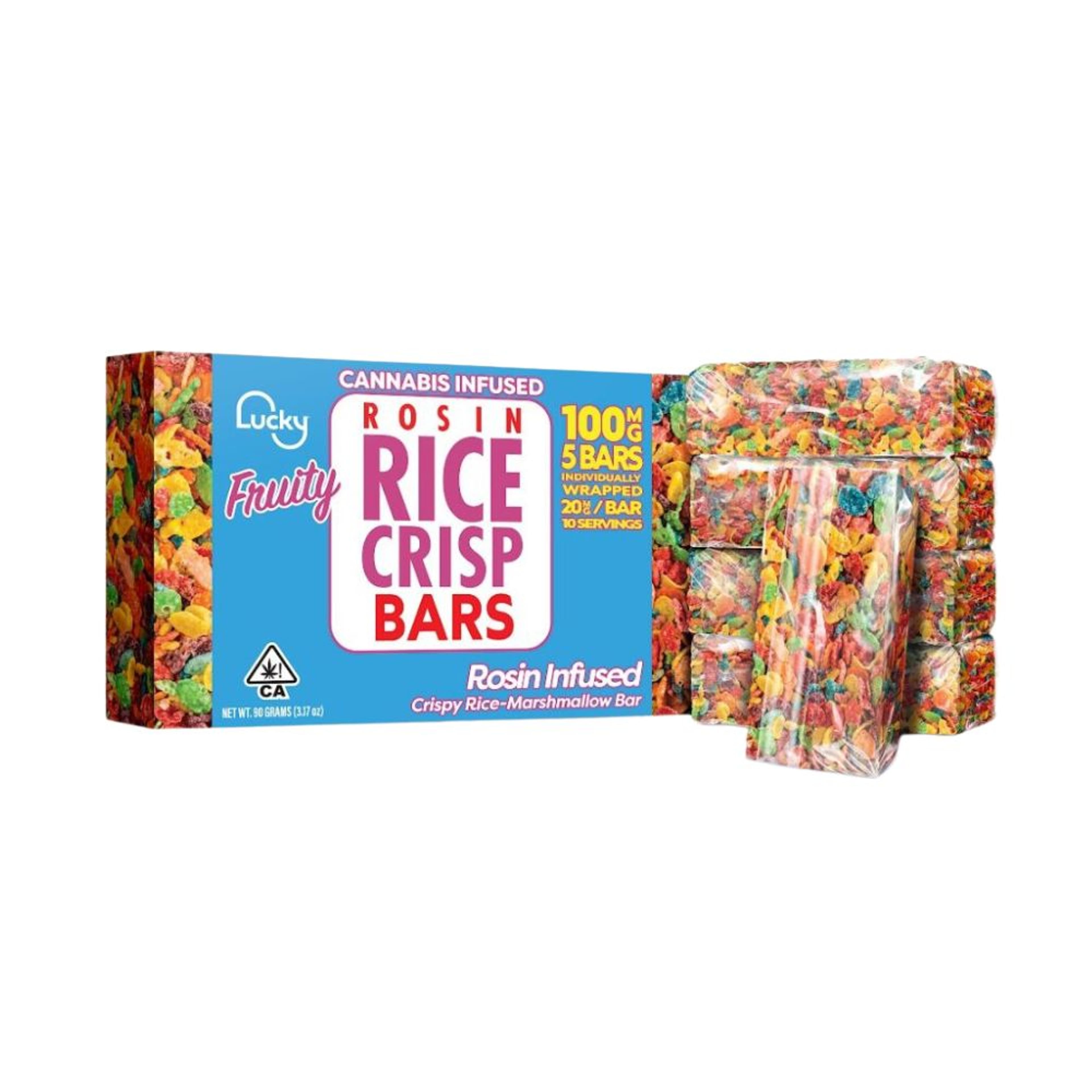 Fruity - Crispy Rosin 100mg Rice Bar (10 Pieces) - Lucky - 100mg Hybrid Crispy Rice Treat - $13 - Edibles