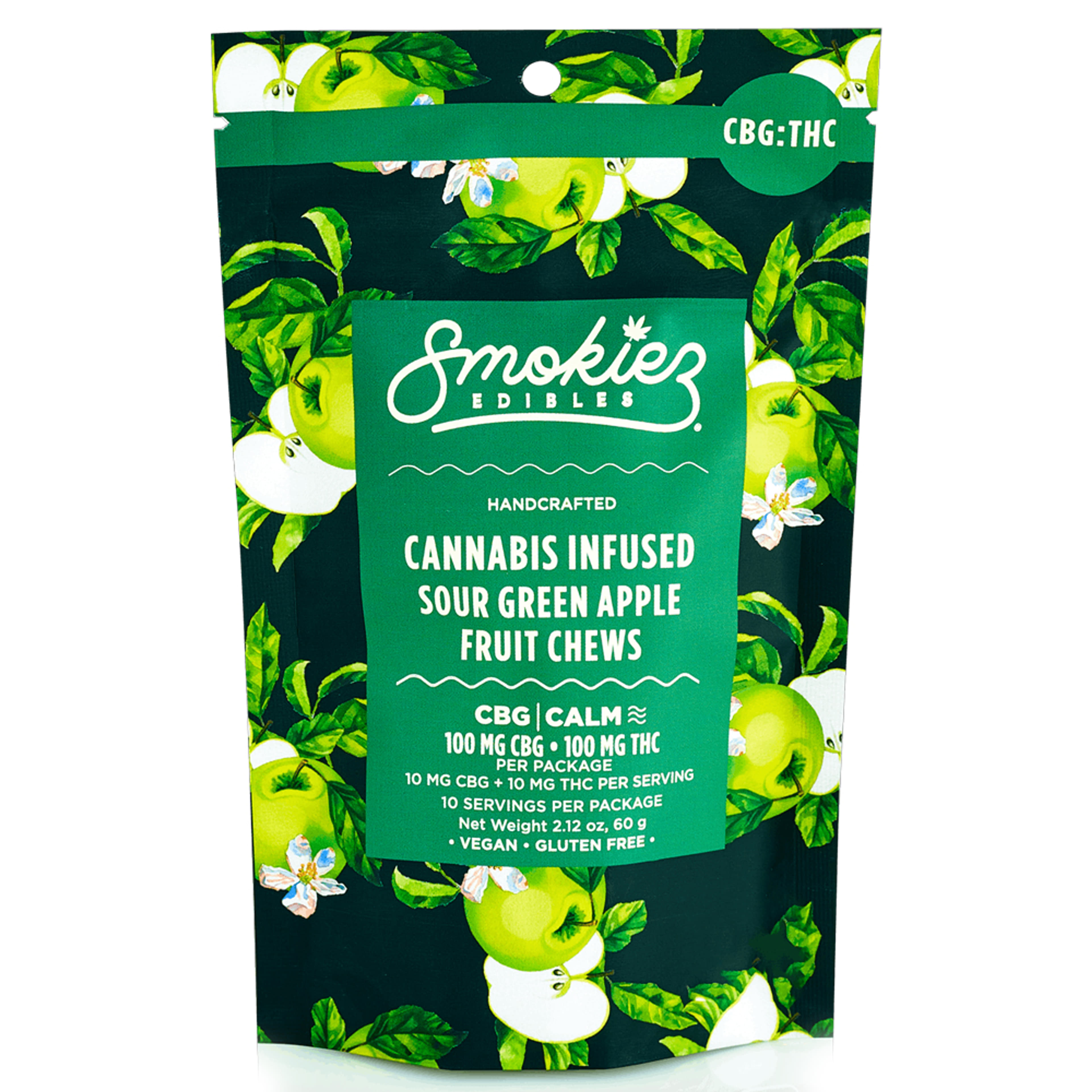 Sour Green Apple (H) 1:1 CBG:THC - Smokiez - Sour Green Apple - $15.50 - Edibles