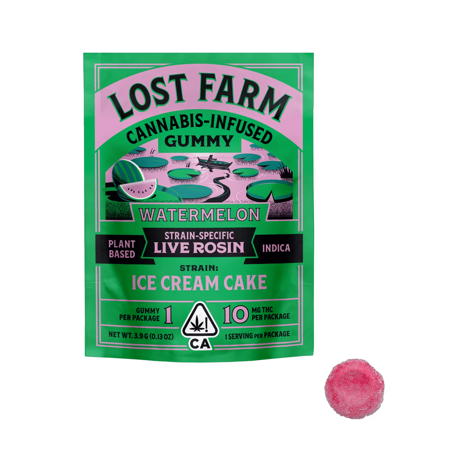 Lost Farm Watermelon Ice Cream Cake Rosin Mini Pack - Kiva Confections - Single Gummy - $3.99 - Edibles