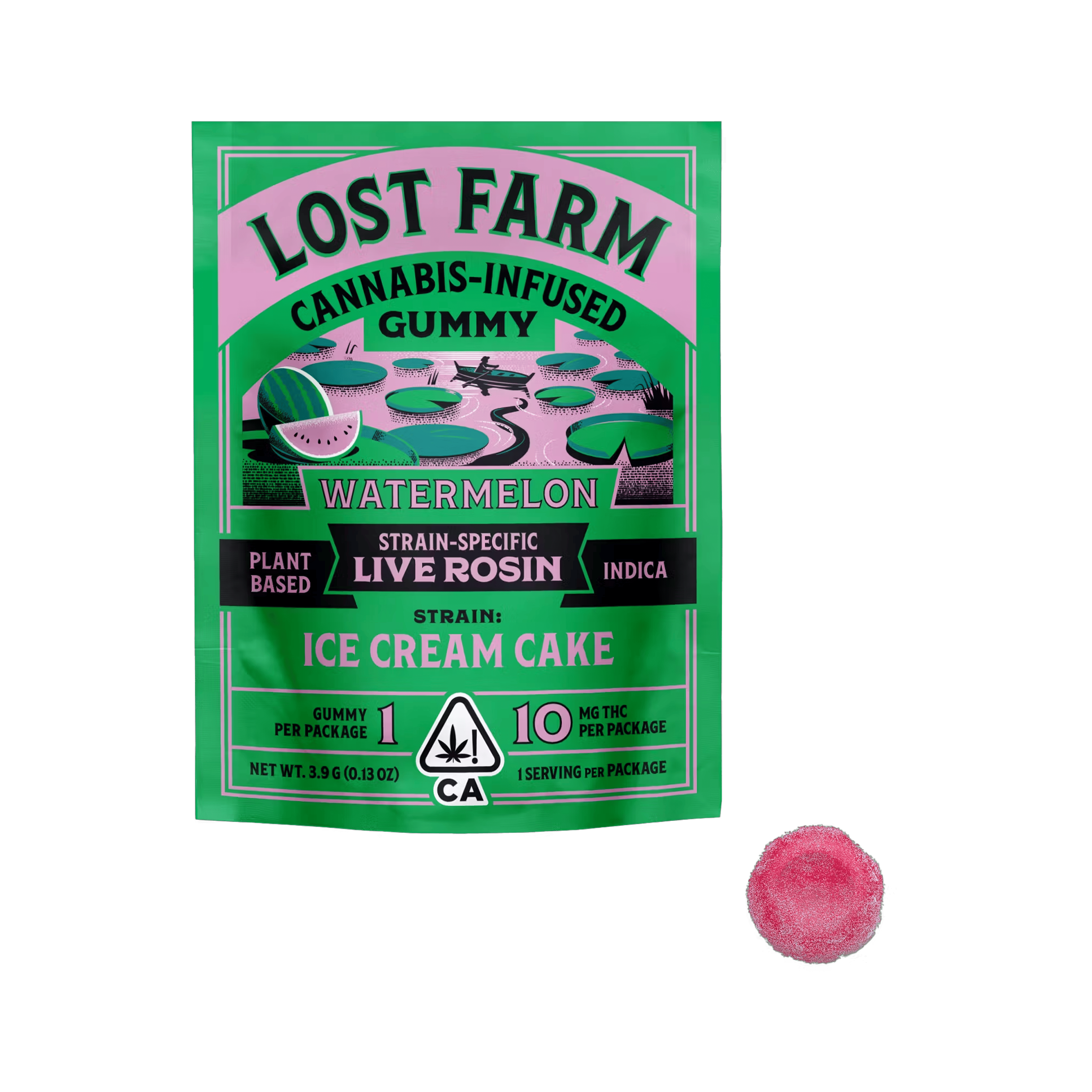 Lost Farm Watermelon Ice Cream Cake Rosin Mini Pack - Kiva Confections - Single Gummy - $3.99 - Edibles