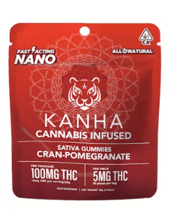 NANO Cran Pomegranate 100mg Gummies - Kanha -  - $14.85 - Edibles